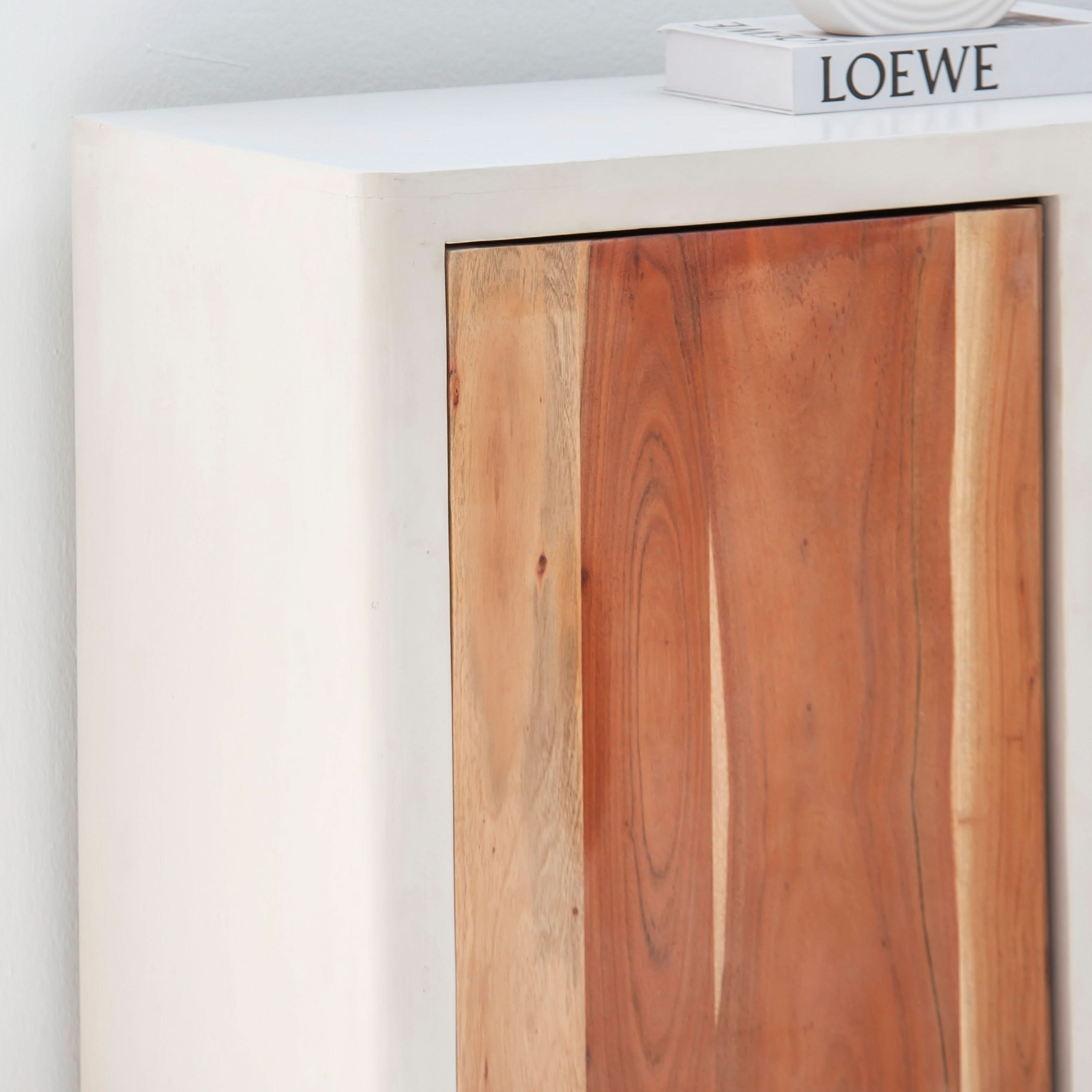 NATURA CURVE WOODEN ONE DOOR SIDEBOARD - Art and craft furniture