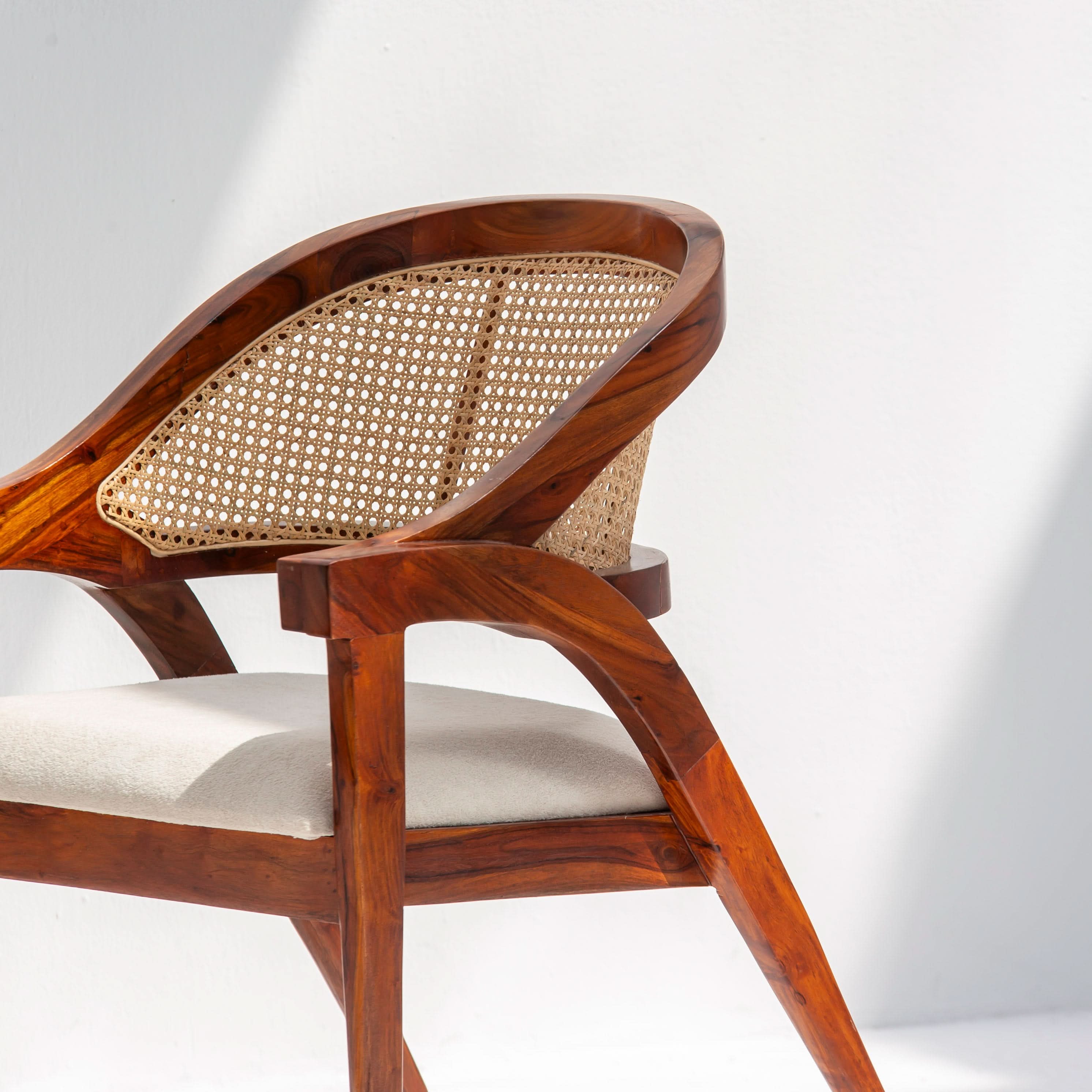 CANOVIA SHEESAM WOOD CANE CHAIR - Art and craft furniture