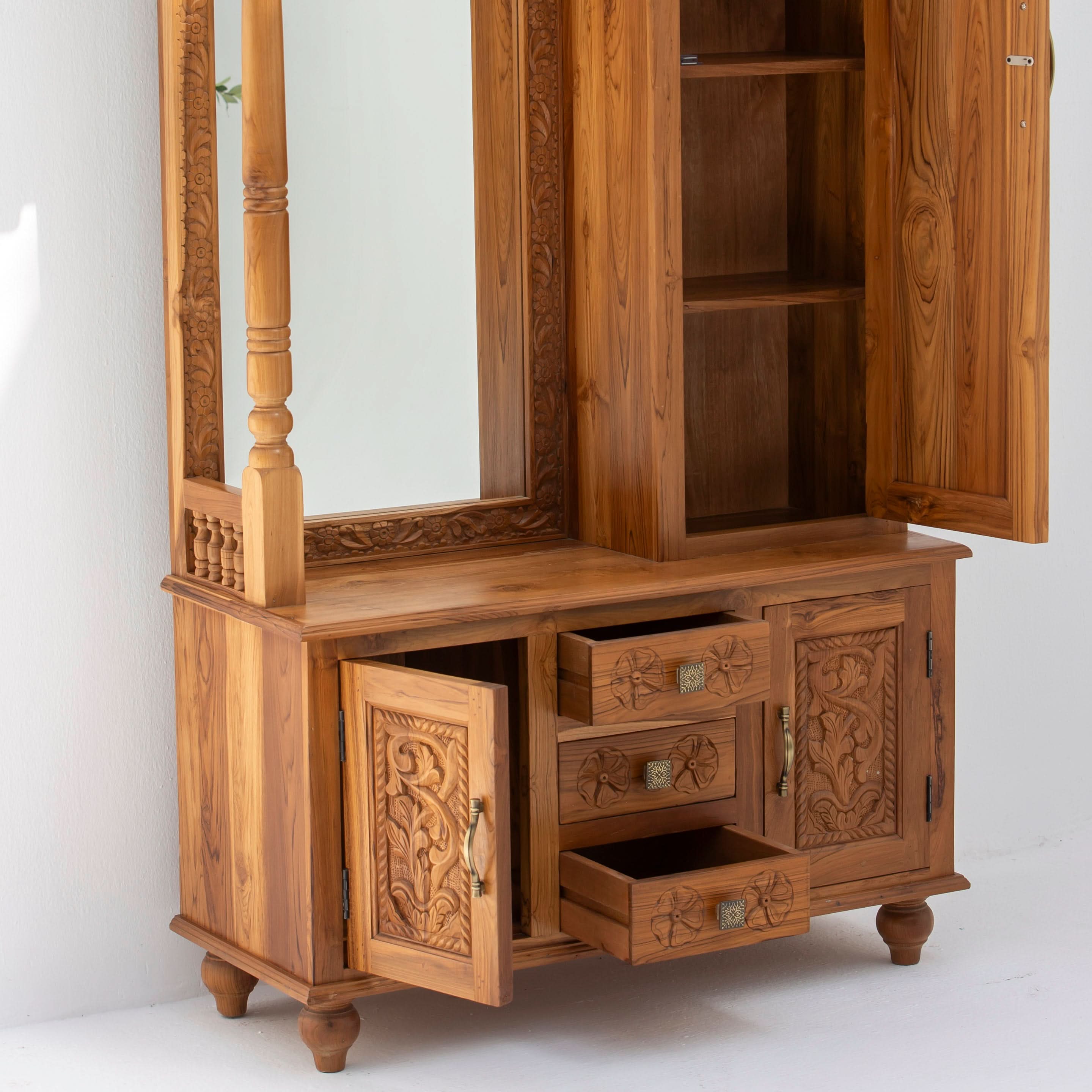 ROYAL TEAK WOOD DRESSING CABINET - Art and craft furniture