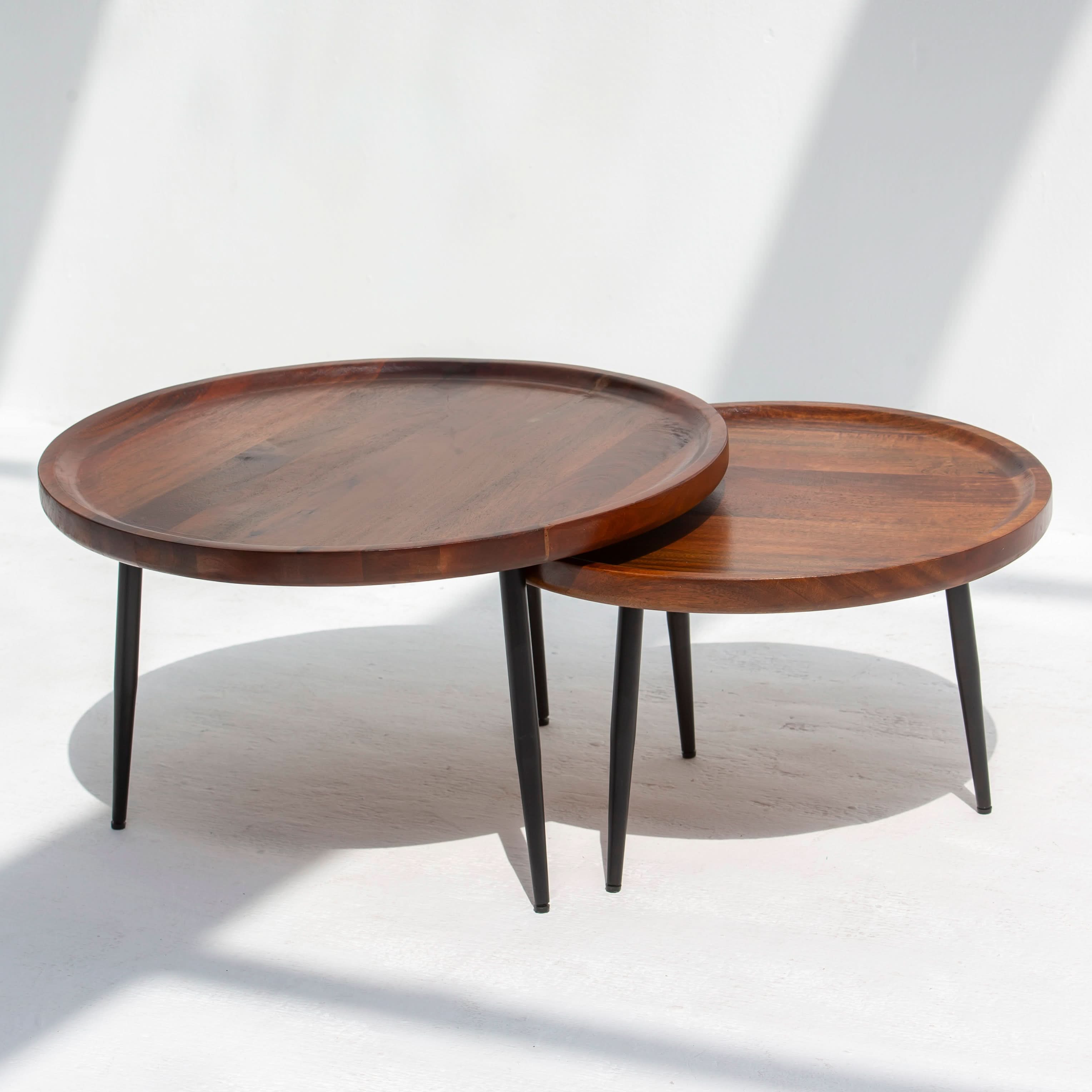 CYRA WOODEN SET OF TWO TABLE - Art and craft furniture