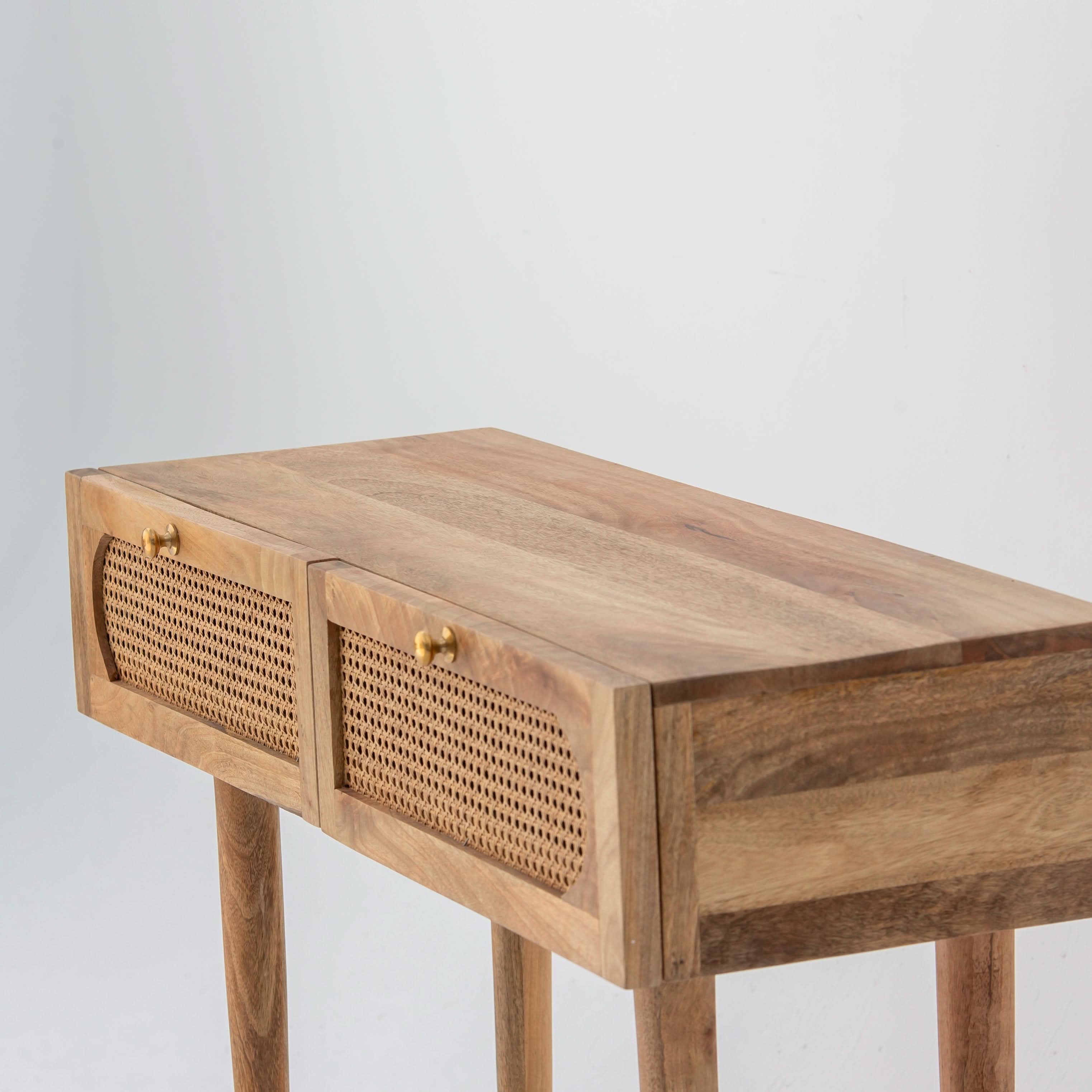 CANOVIA CANE TWO DRAWER CONSOLE TABLE - Art and craft furniture