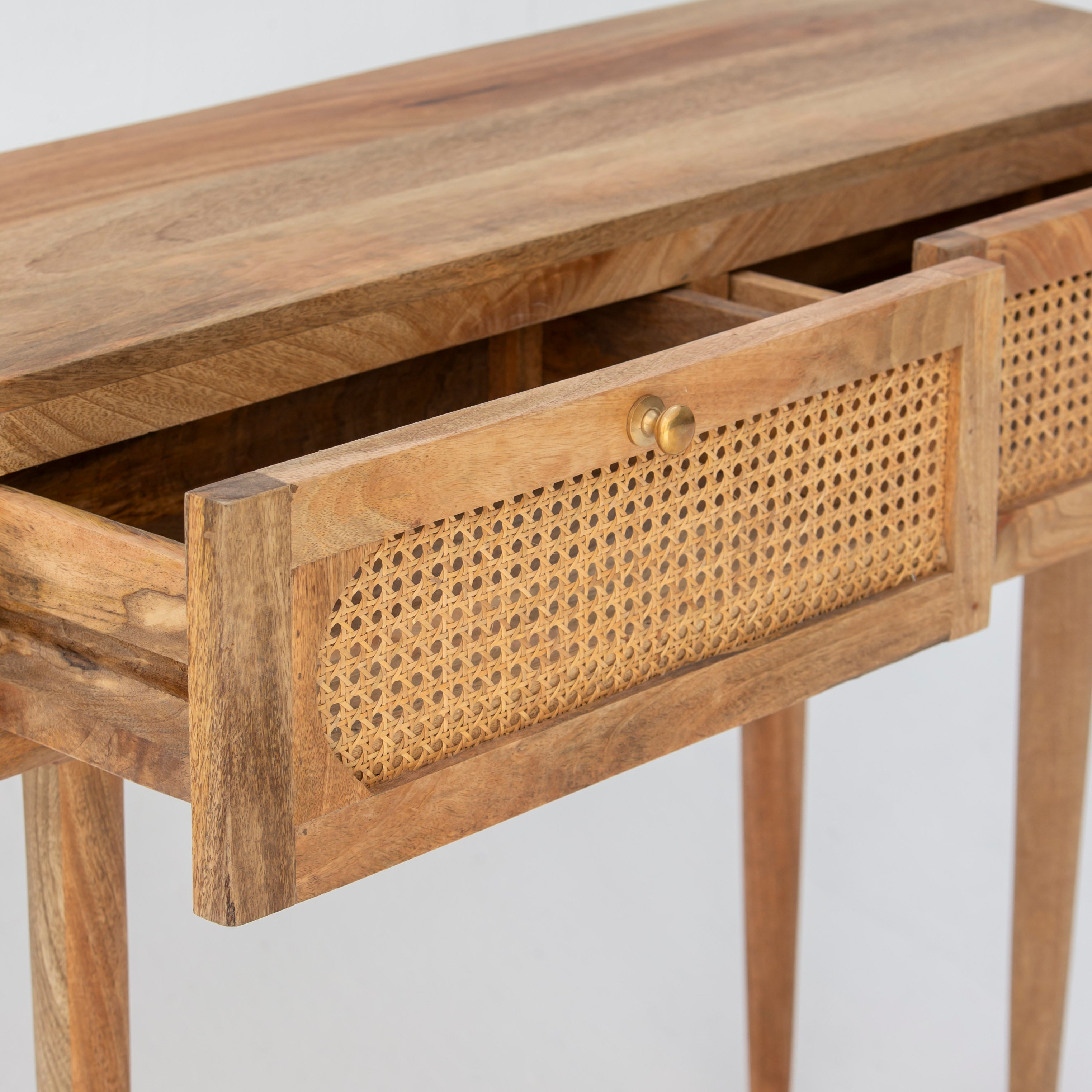 CANOVIA CANE TWO DRAWER CONSOLE TABLE - Art and craft furniture