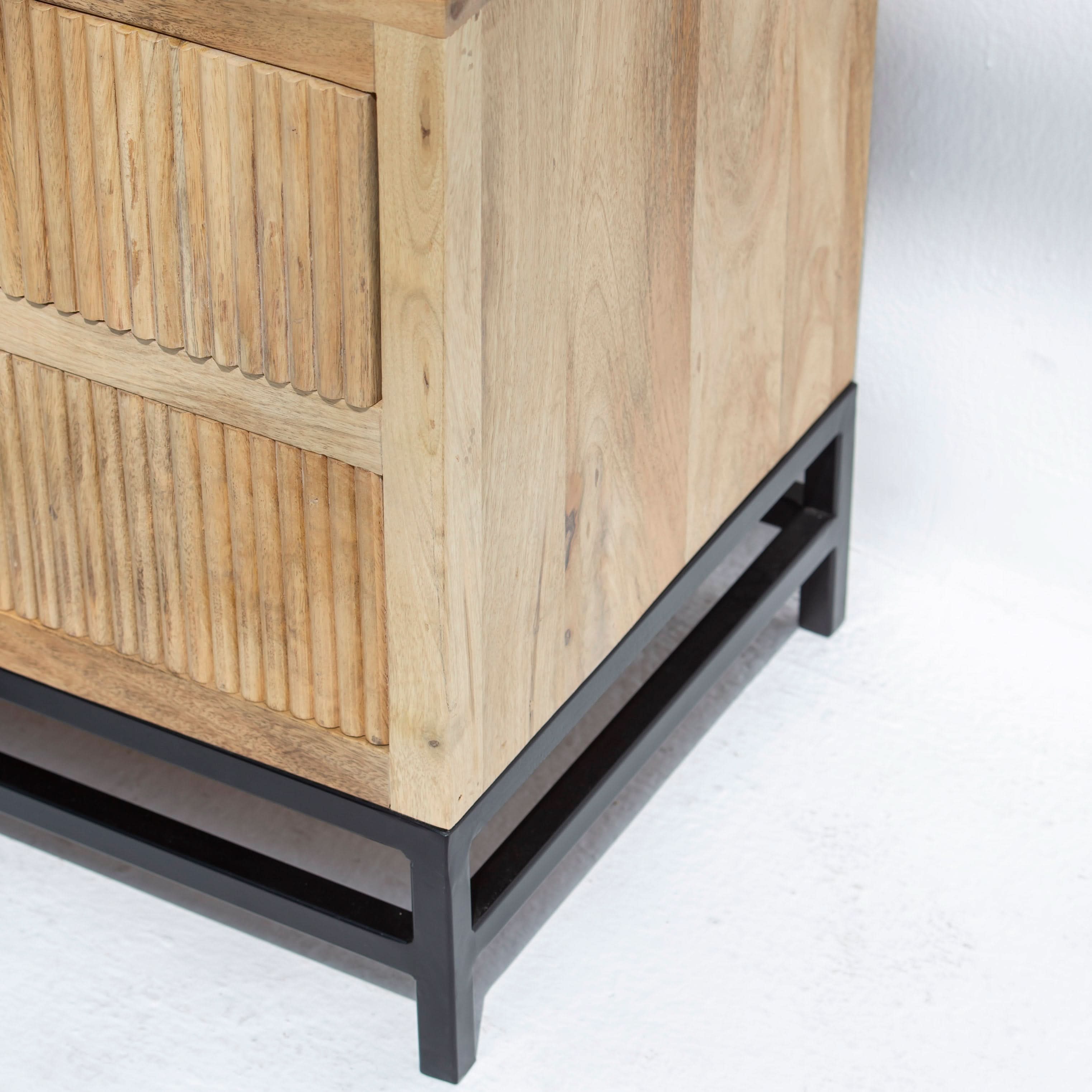 LUWIN WDN FOUR DRAWER TWO CANE DRAWER TV STAND - Art and craft furniture
