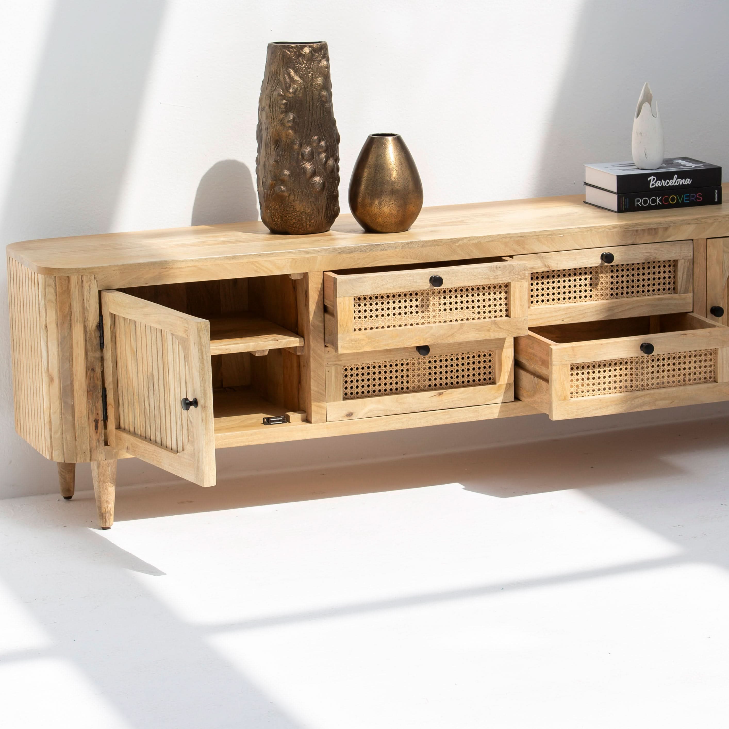MORRIS-CANE TV STAND - Art and craft furniture