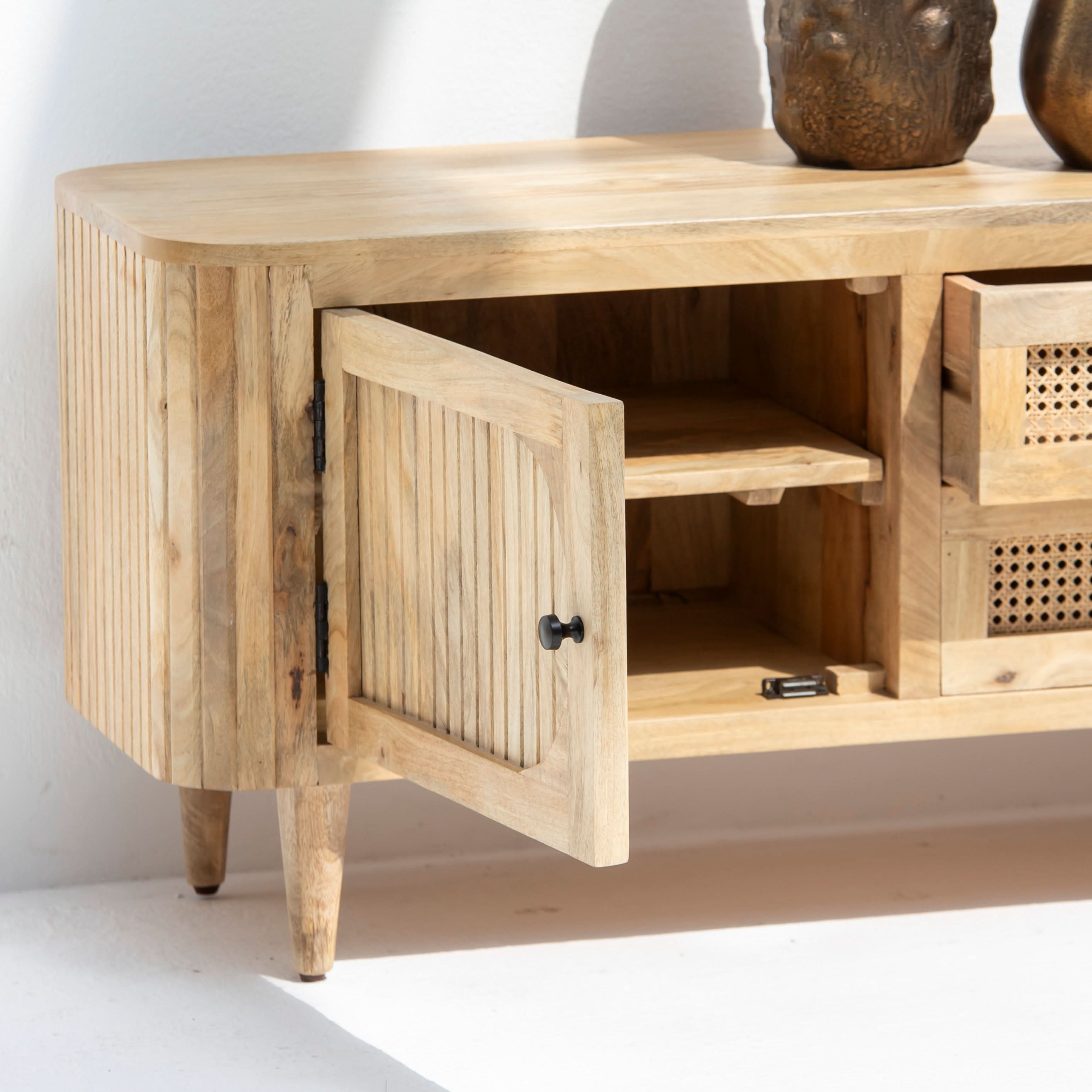 MORRIS-CANE TV STAND - Art and craft furniture