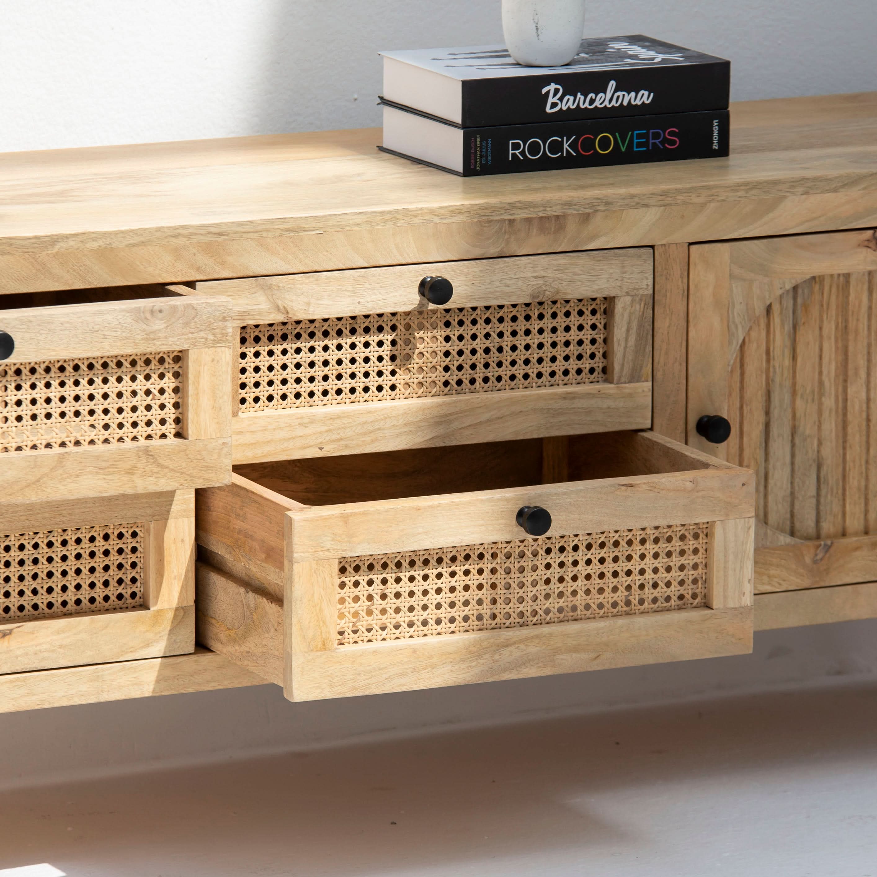 MORRIS-CANE TV STAND - Art and craft furniture