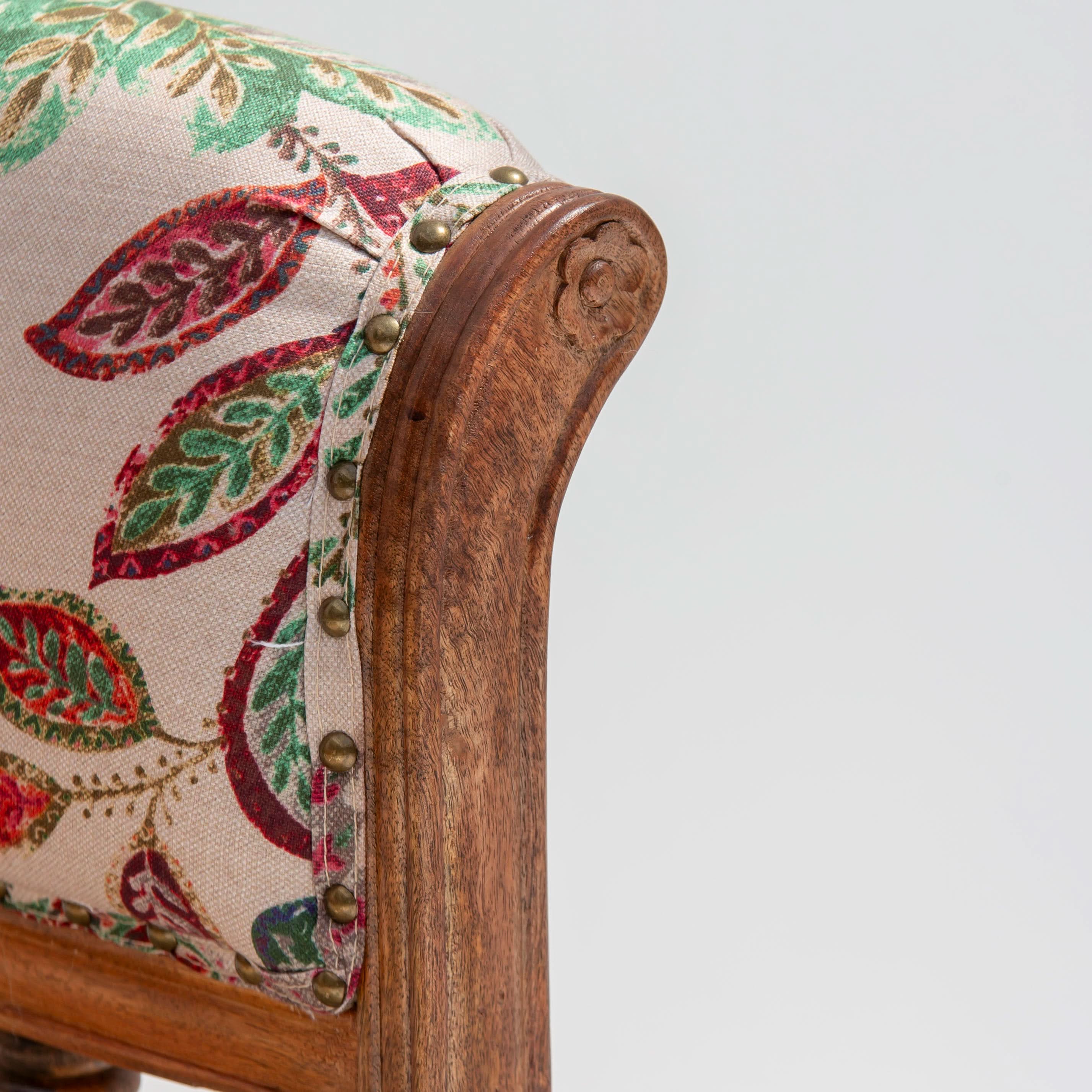 BARCELONA WOODEN SOFA BENCH BACK HANDPAINTED FABRIC - Art and craft furniture
