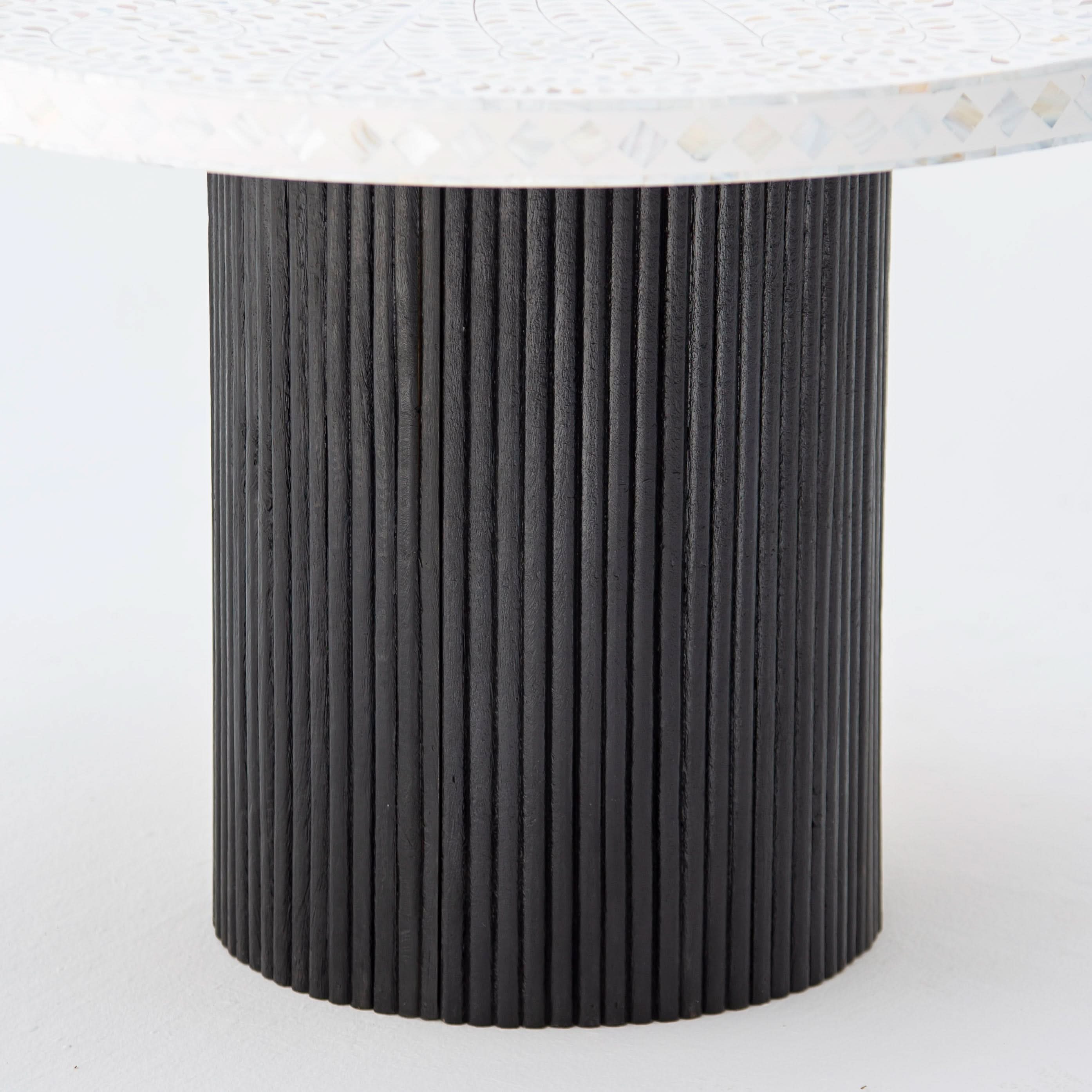 OCEAN-WHITE MOTHER OF PEARL DINING TABLE - Art and craft furniture