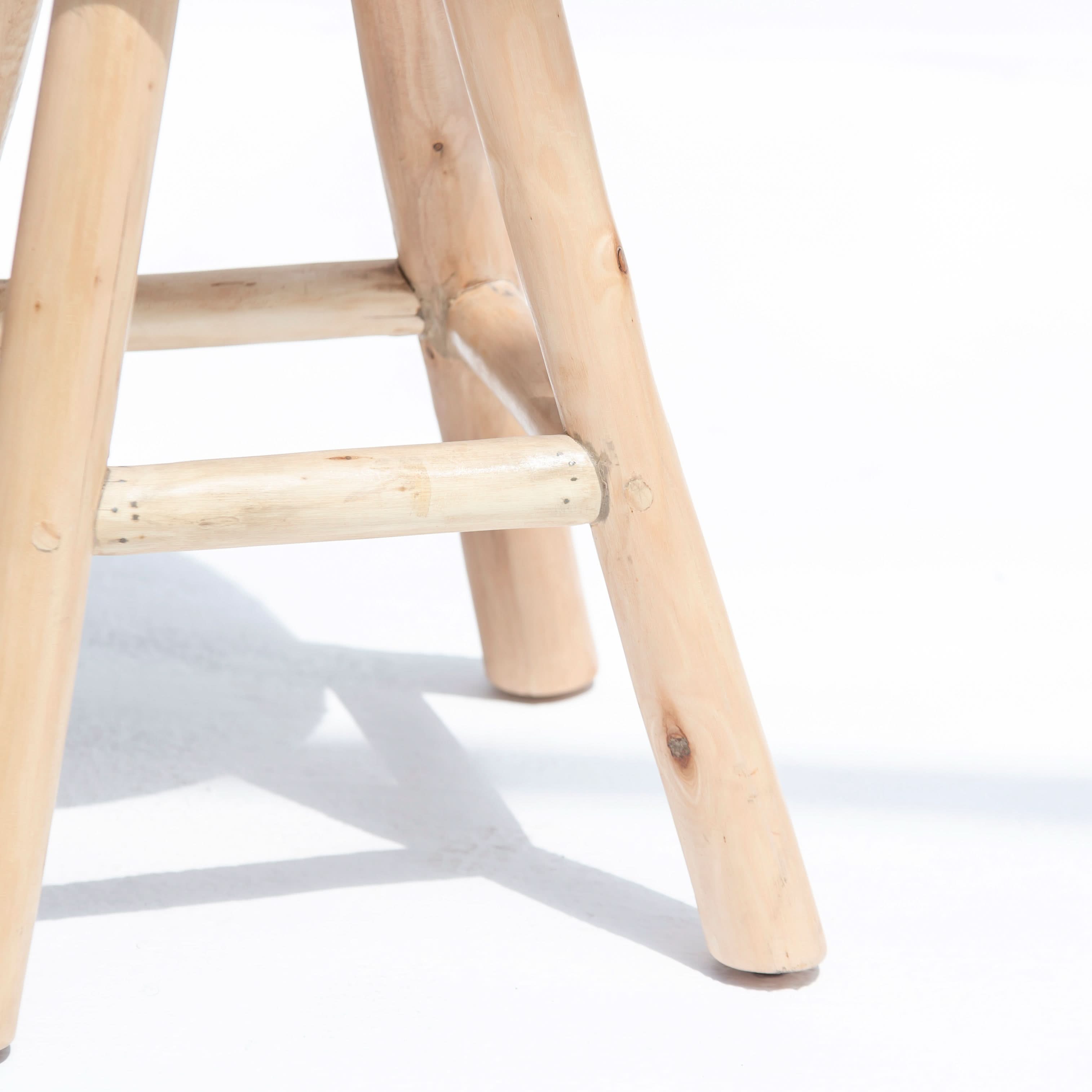 WOODEN LEATHER BAR STOOL - Art and craft furniture