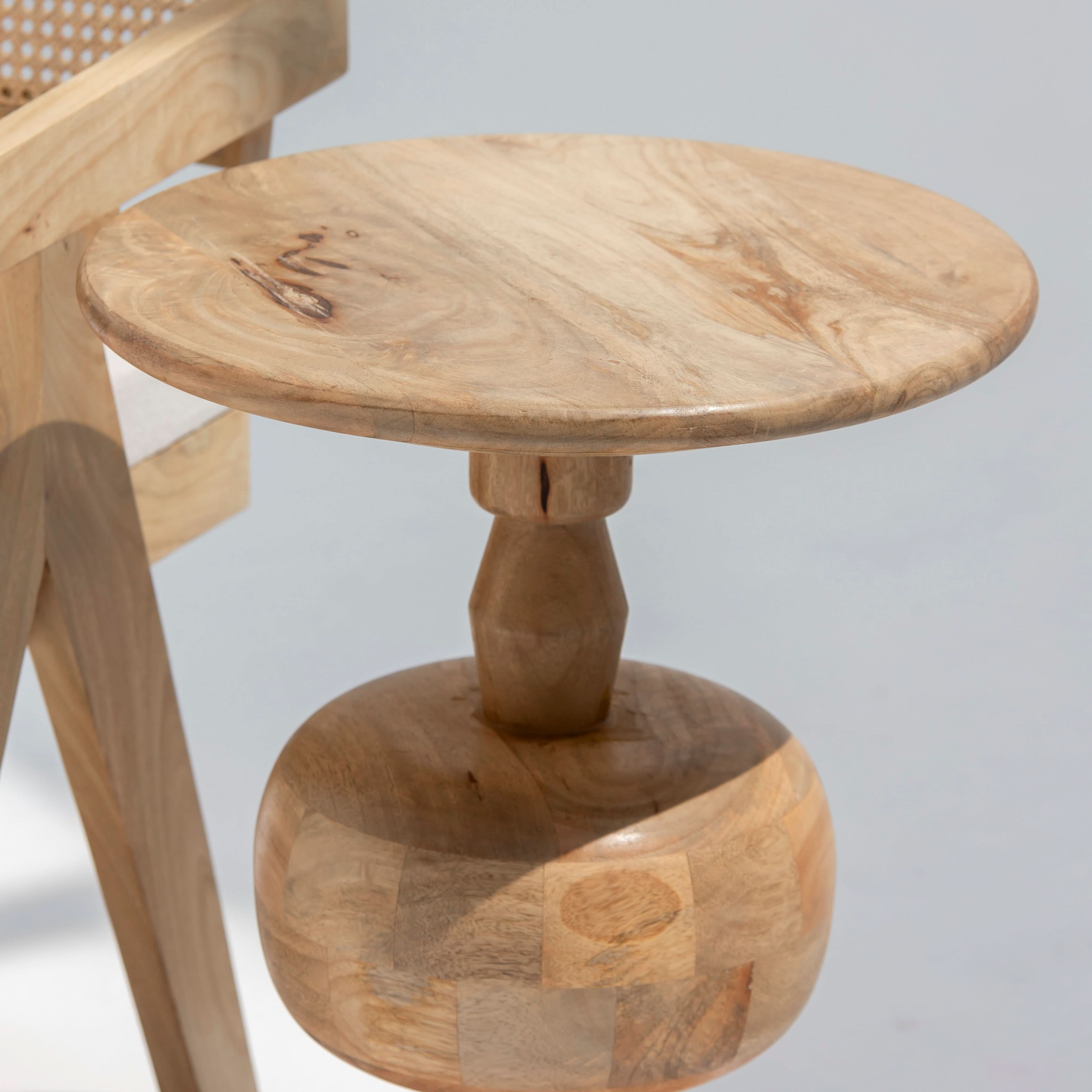 AUREVO WOODEN ROUND STOOL - Art and craft furniture
