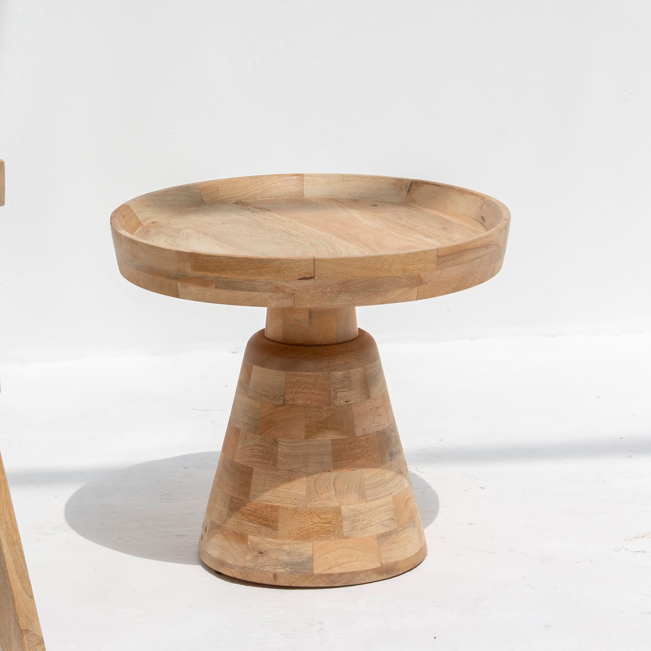 AUREVO WOODEN SIDE TABLE - Art and craft furniture