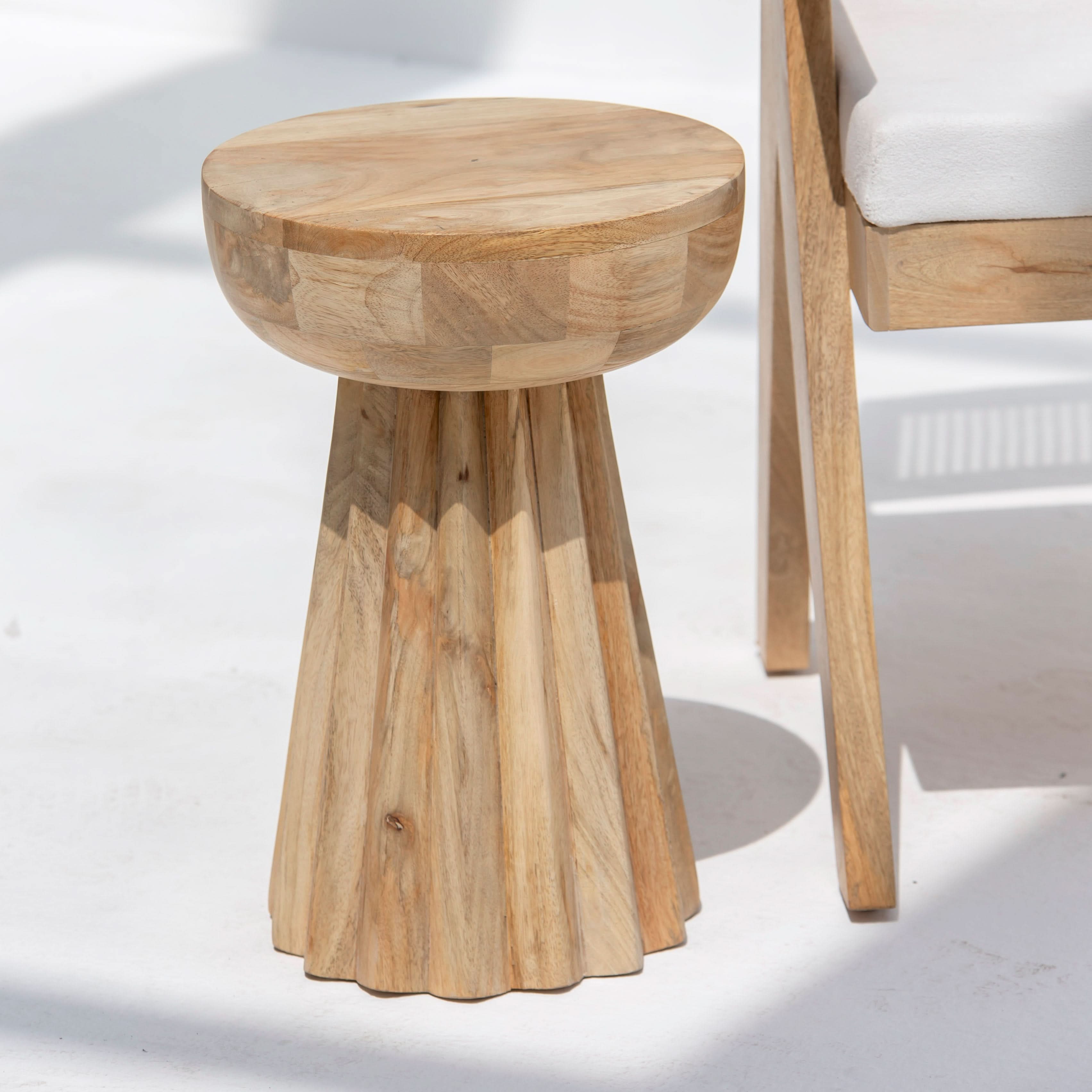 AUREVO WOODEN ROUND STOOL - Art and craft furniture