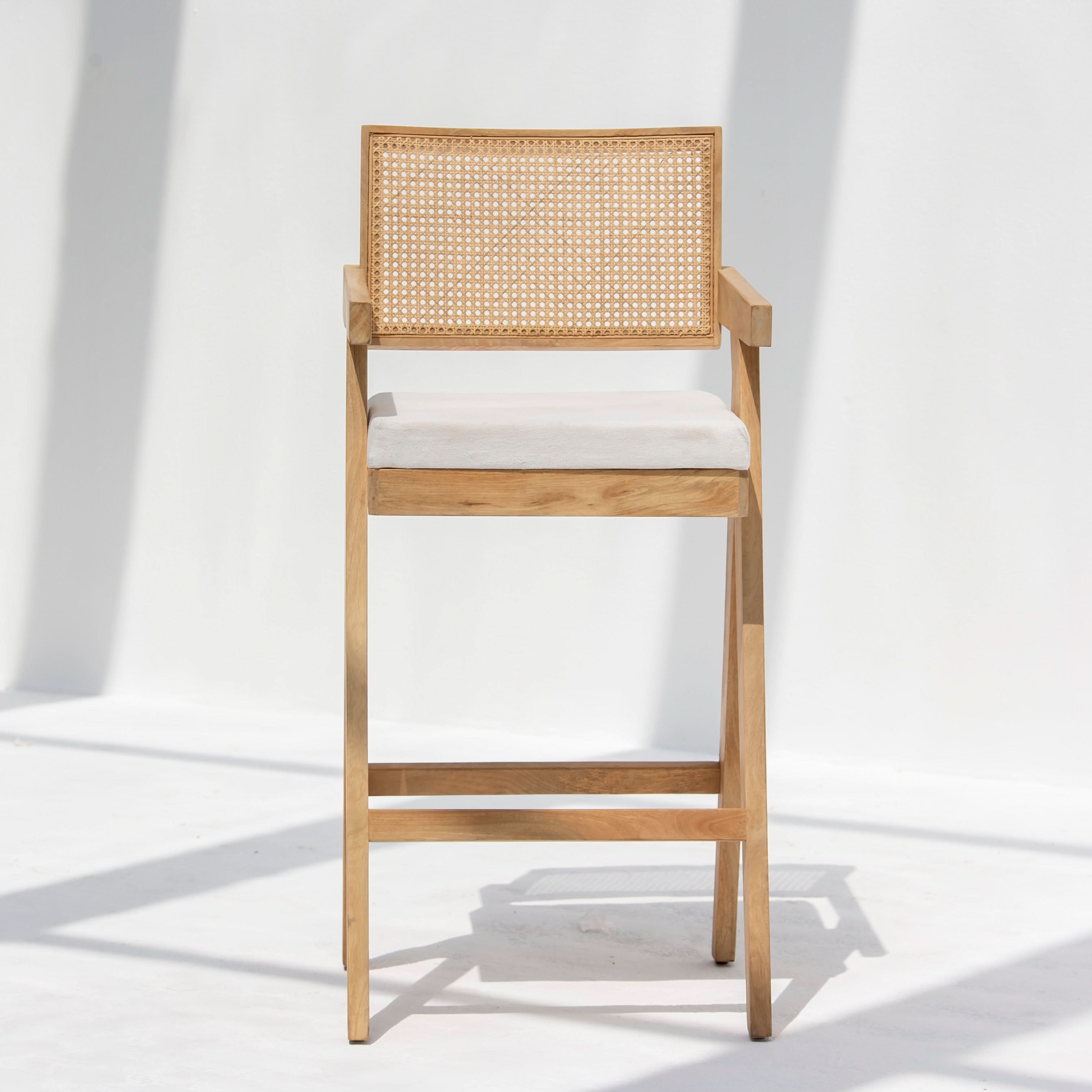 CANOVIA WOODEN CANE HIGH BAR CHAIR - Art and craft furniture
