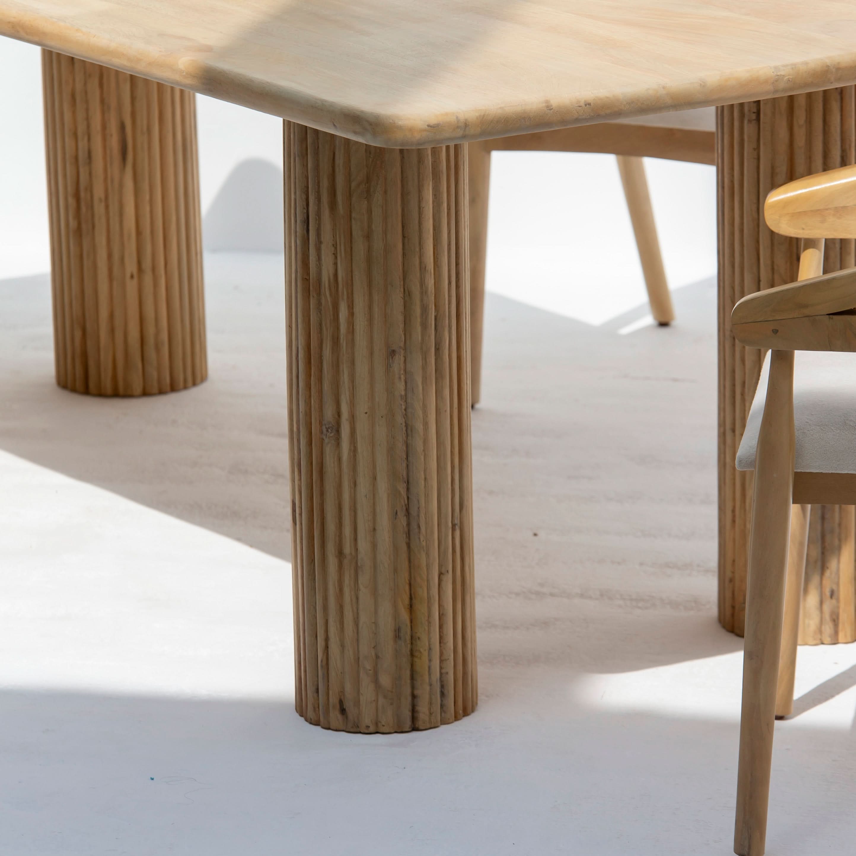 LUWIN LINING WOODEN FOUR LEG DINING TABLE - Art and craft furniture