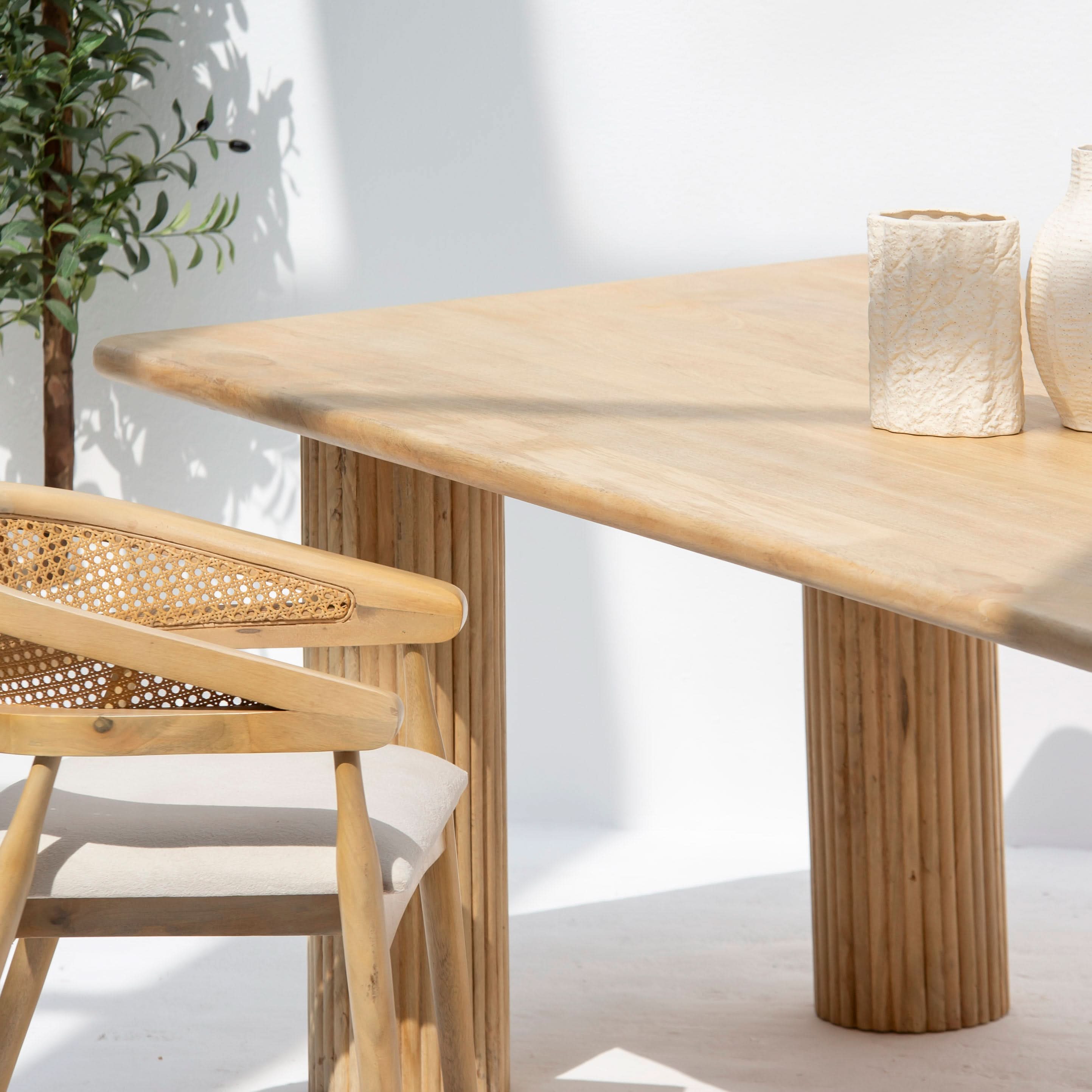 LUWIN LINING WOODEN FOUR LEG DINING TABLE - Art and craft furniture