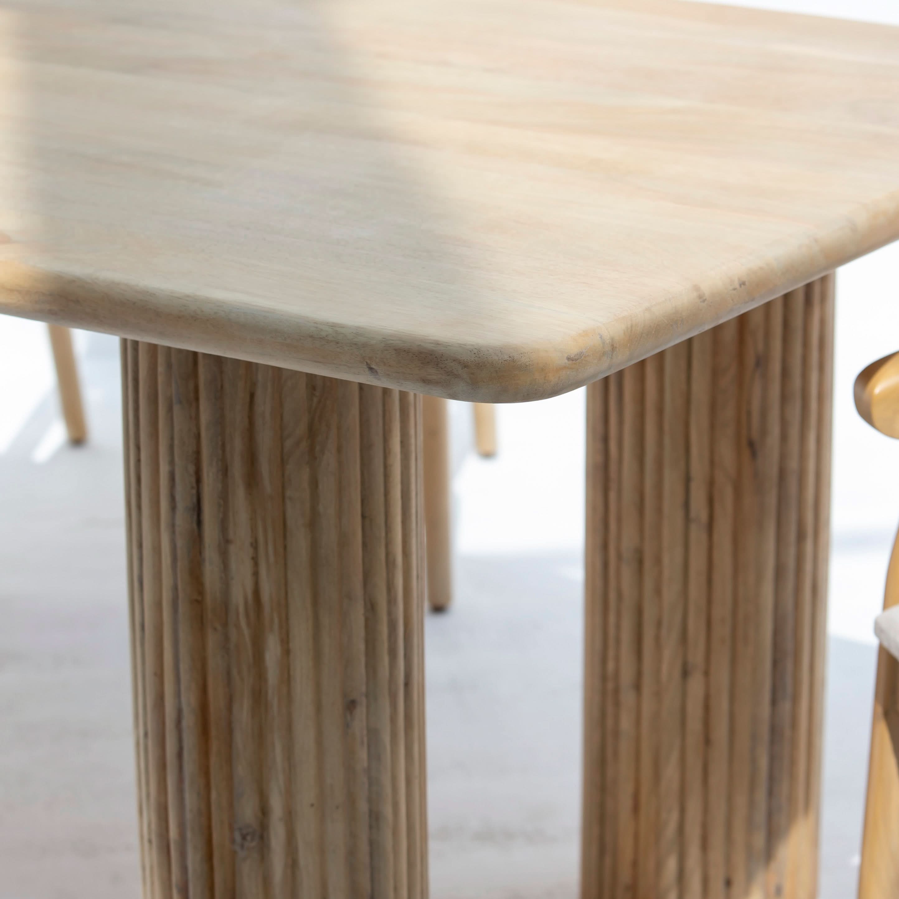 LUWIN LINING WOODEN FOUR LEG DINING TABLE - Art and craft furniture