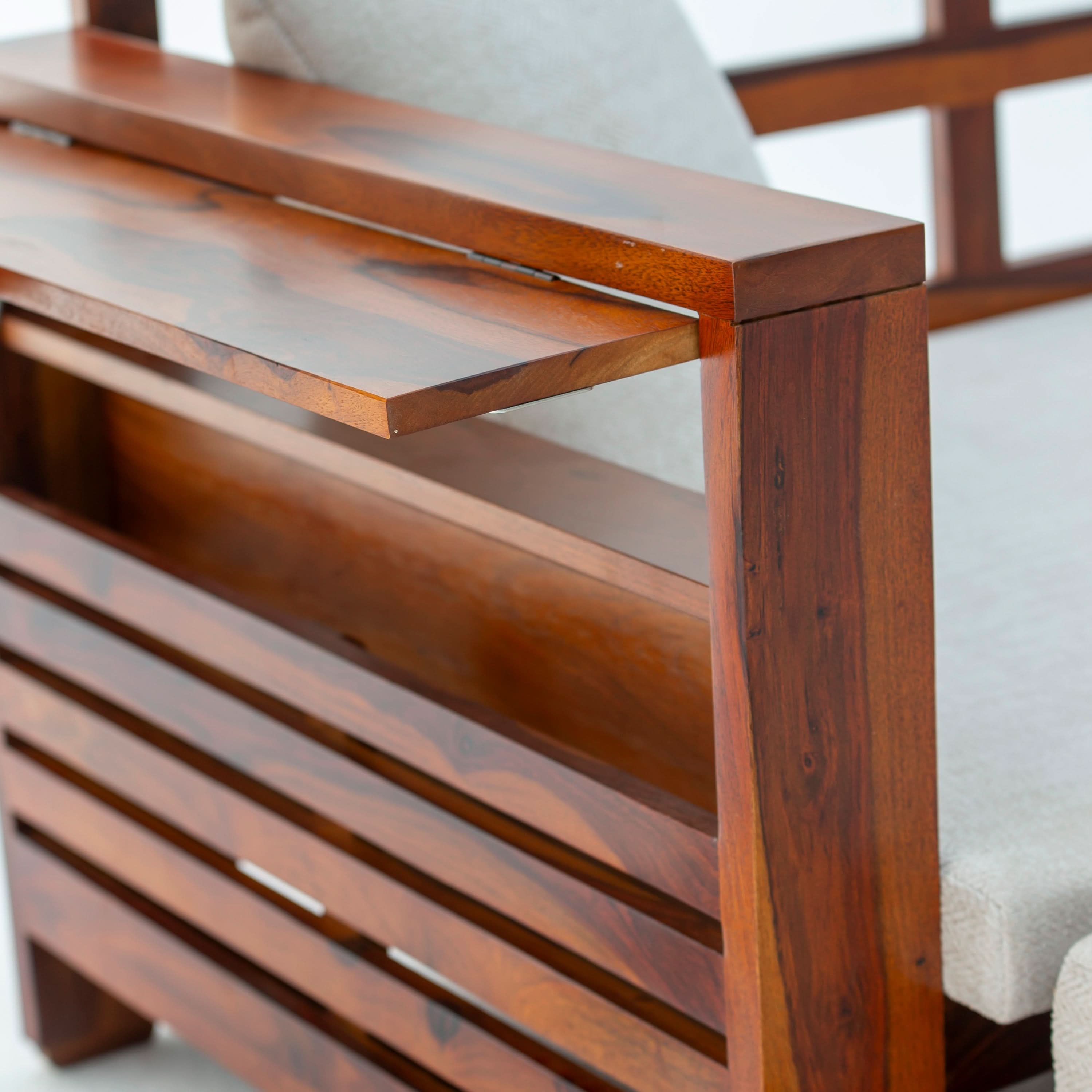BARCELONA WOODEN SOFA CUM BED - Art and craft furniture