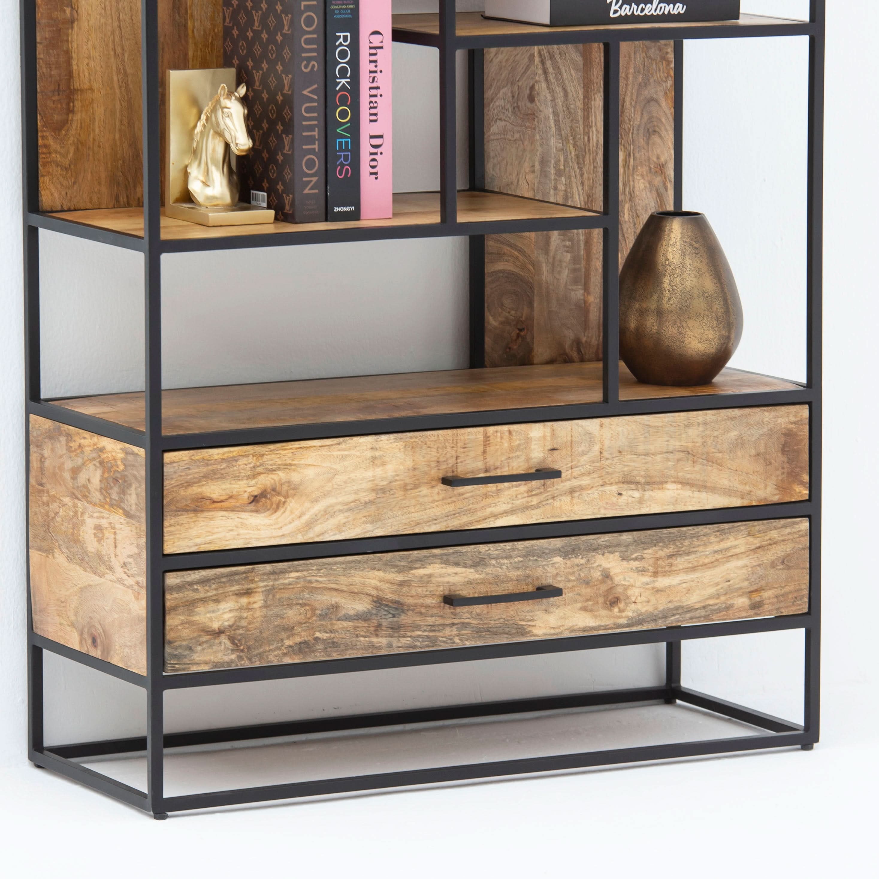 BERLIN LOFT WDN TWO DRAWER BOOKSHELF - Art and craft furniture
