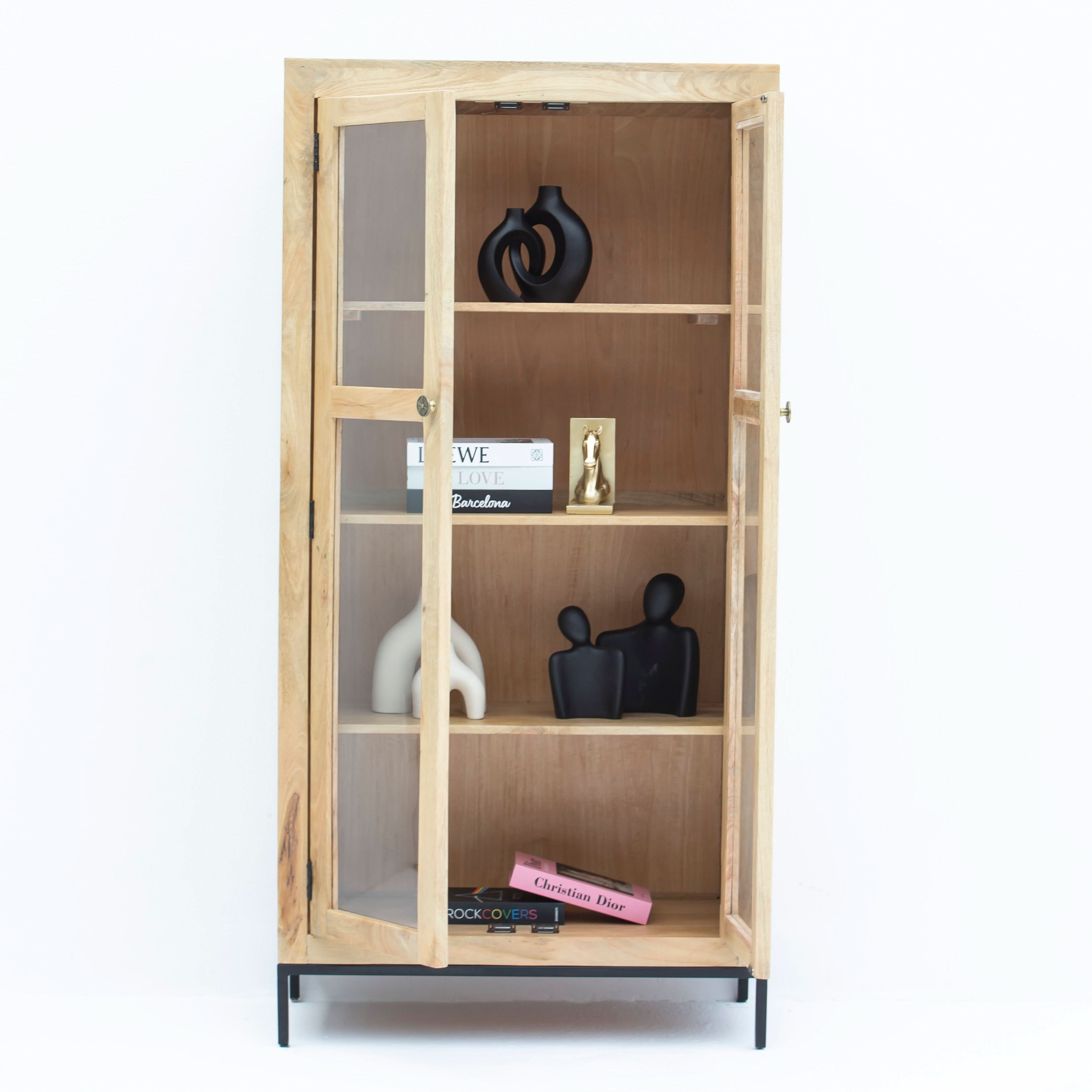 MANGOEDGE TWO GLASS DOOR CABINET - Art and craft furniture