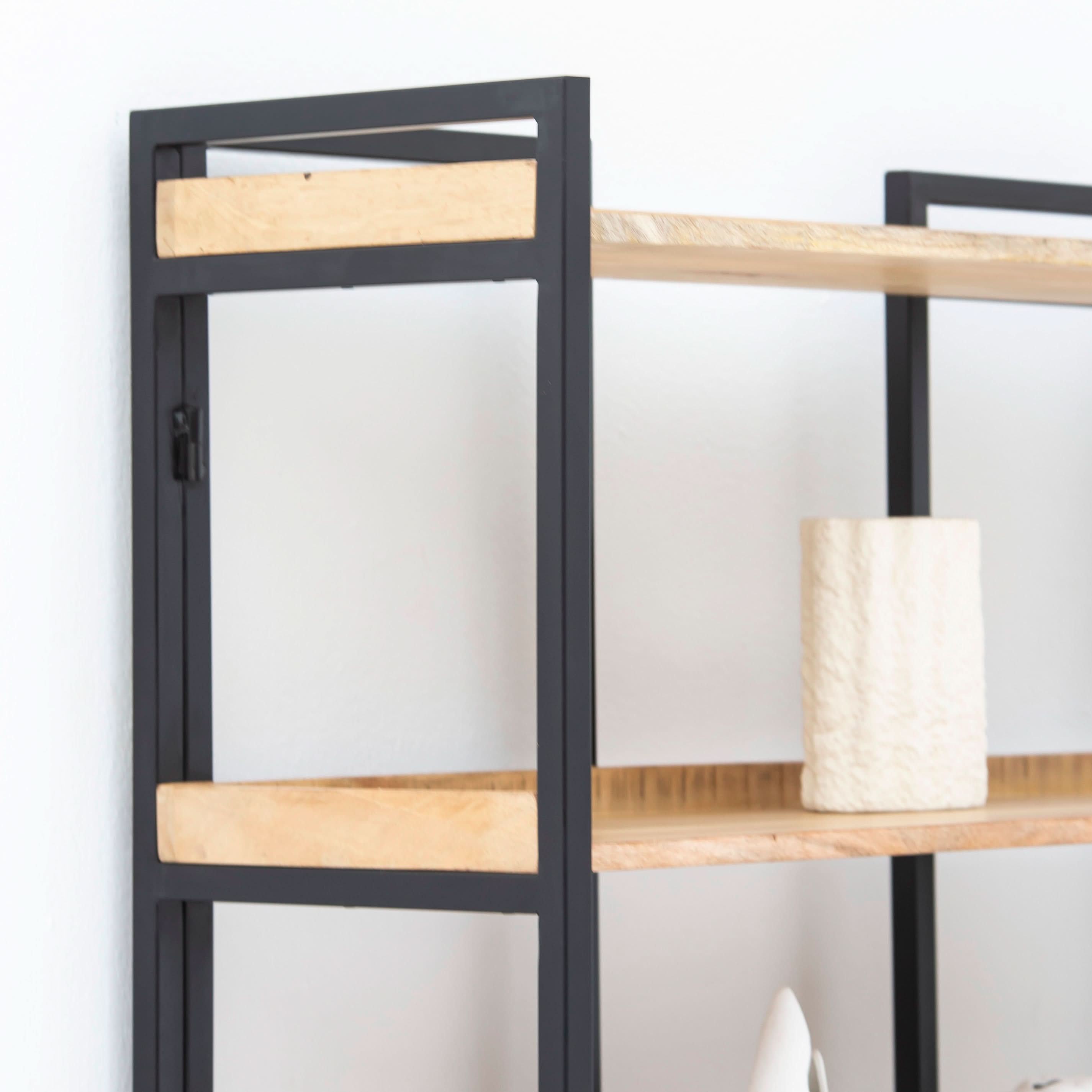DANISH WOODEN INDUSTRIAL OPEN BOOKSHELF - Art and craft furniture