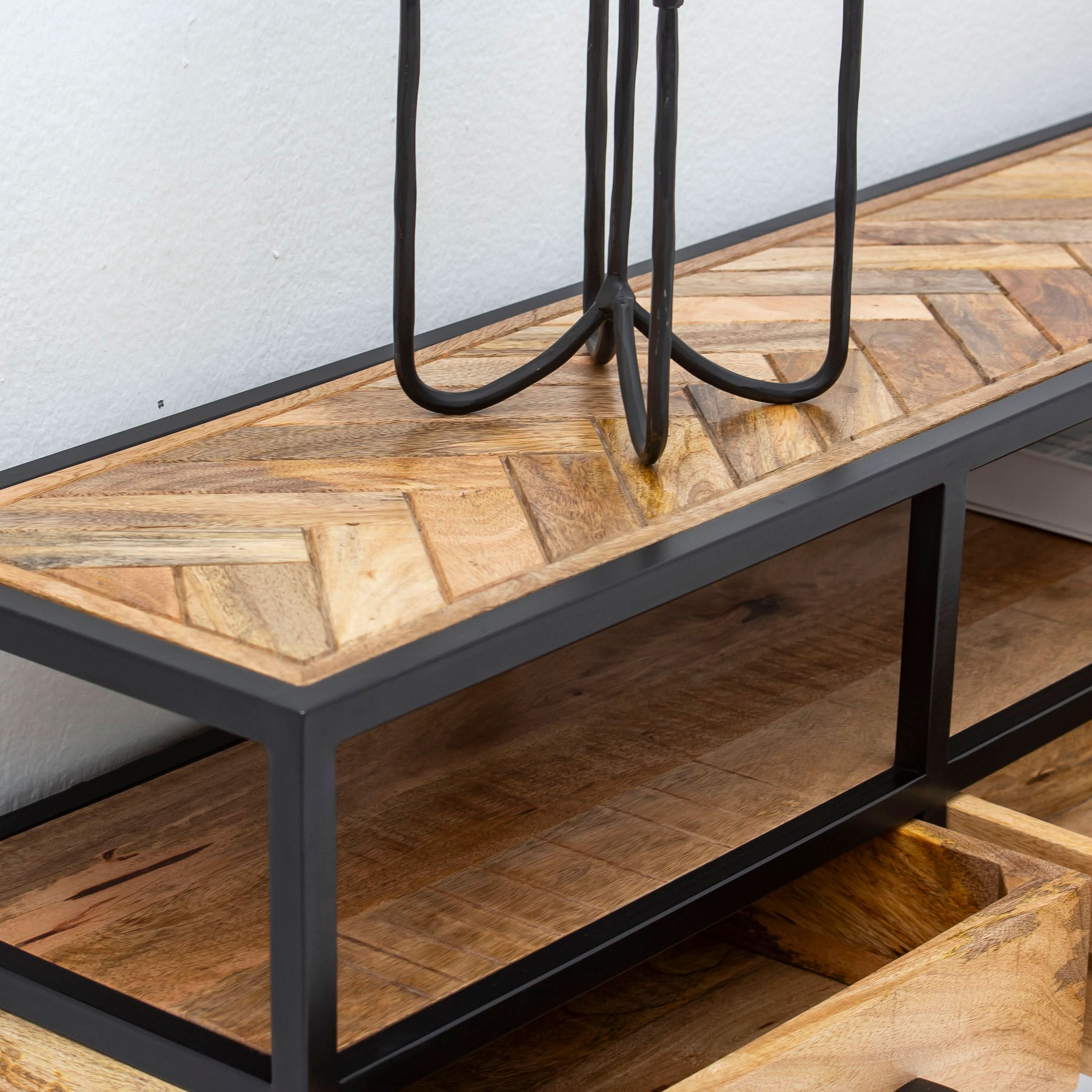 LINEA IRON FOUR DRAWER CONSOLE TABLE - Art and craft furniture