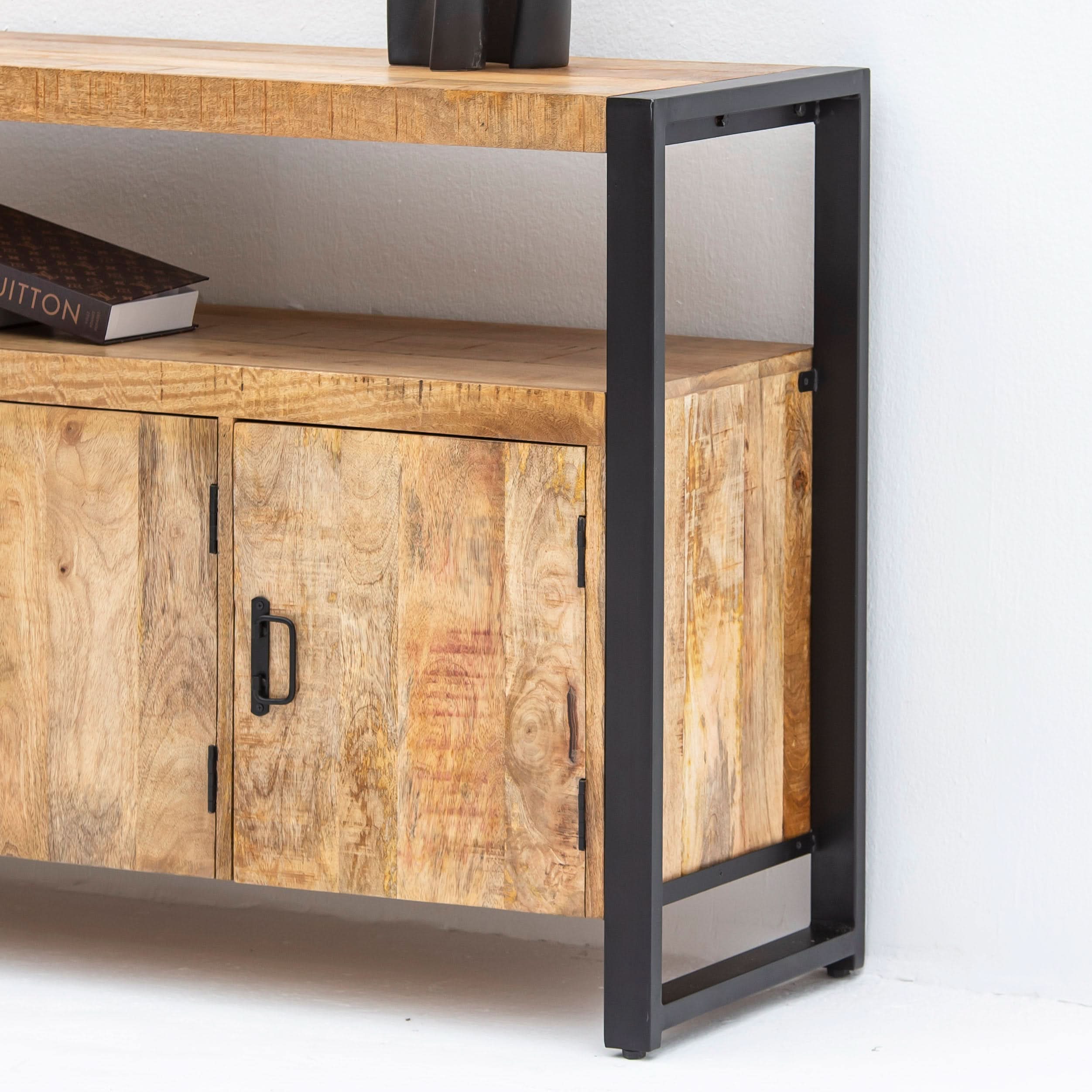 IRONIX WOODEN FOUR DOOR SIDEBOARD - Art and craft furniture