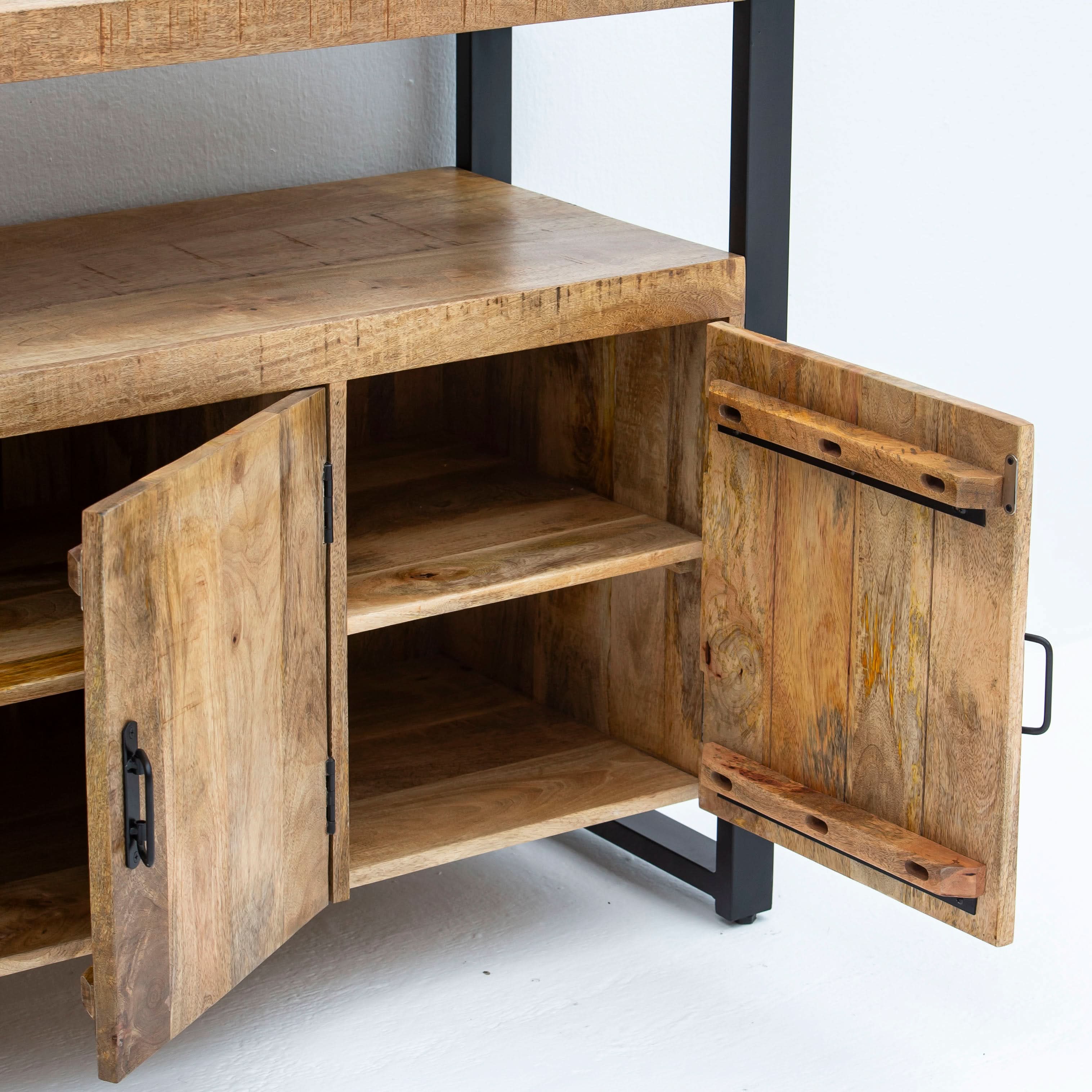IRONIX WOODEN FOUR DOOR SIDEBOARD - Art and craft furniture