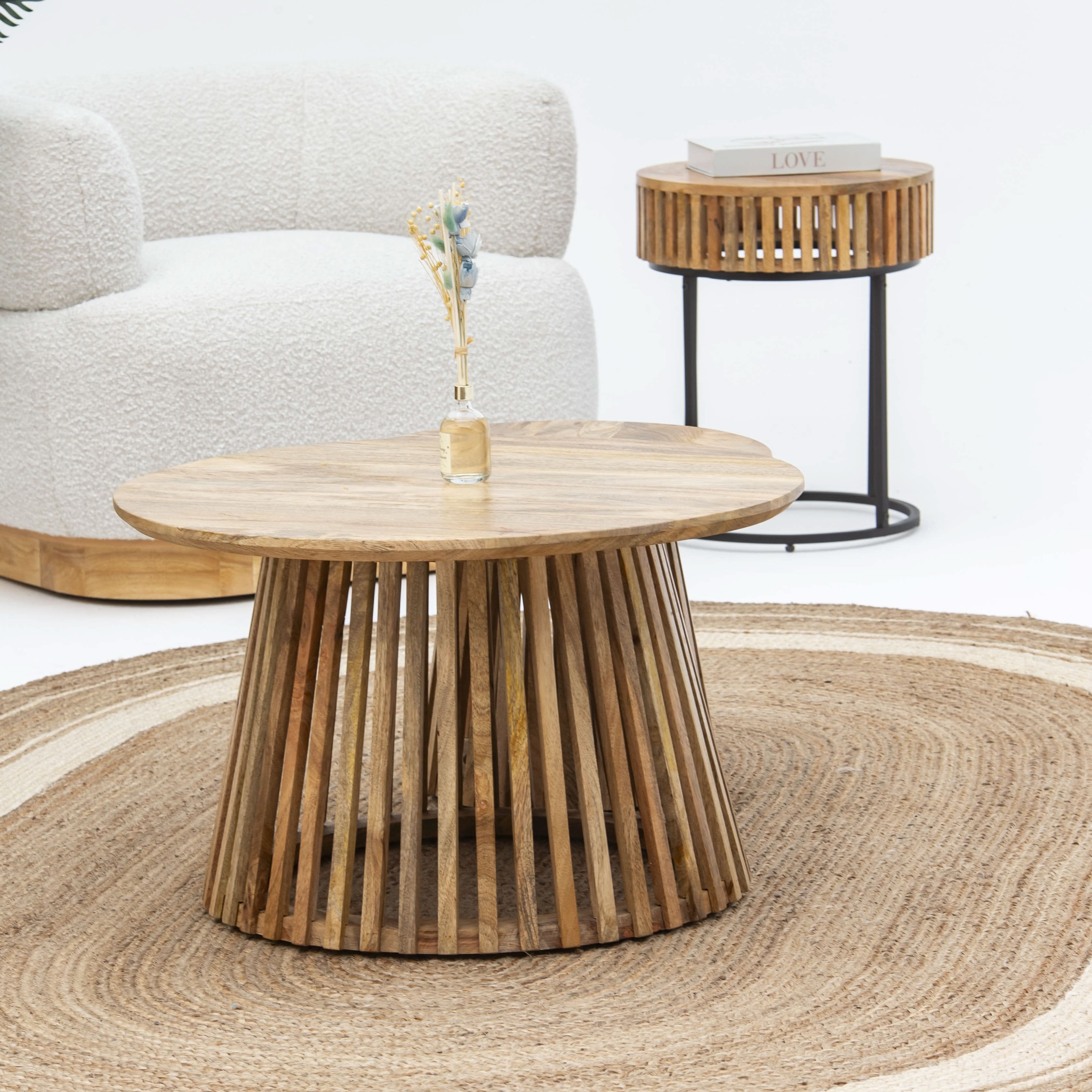 MONTERA WOODEN COFFEE TABLE SET OF TWO - Art and craft furniture