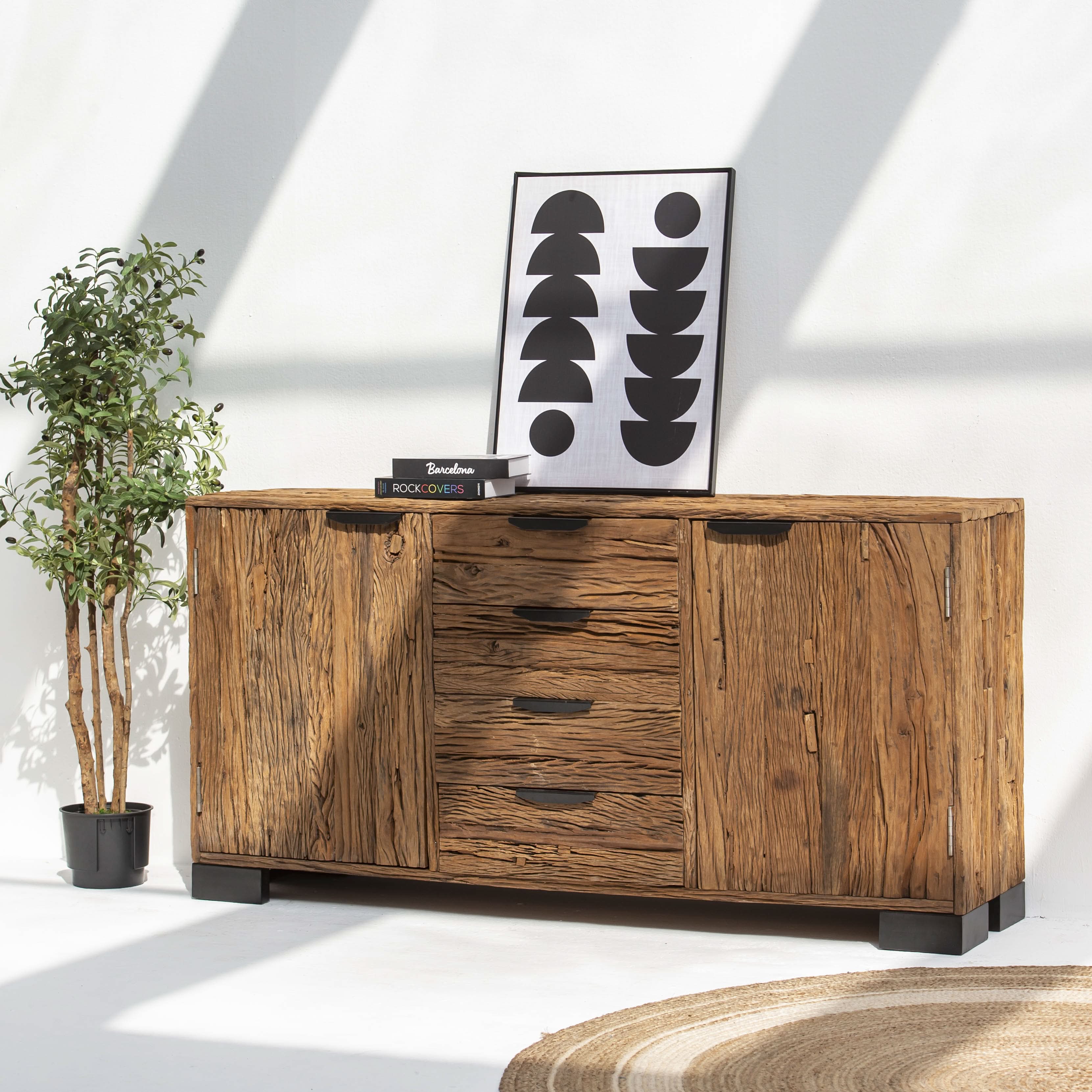 RAILWAY WOOD SIDEBOARD - Art and craft furniture