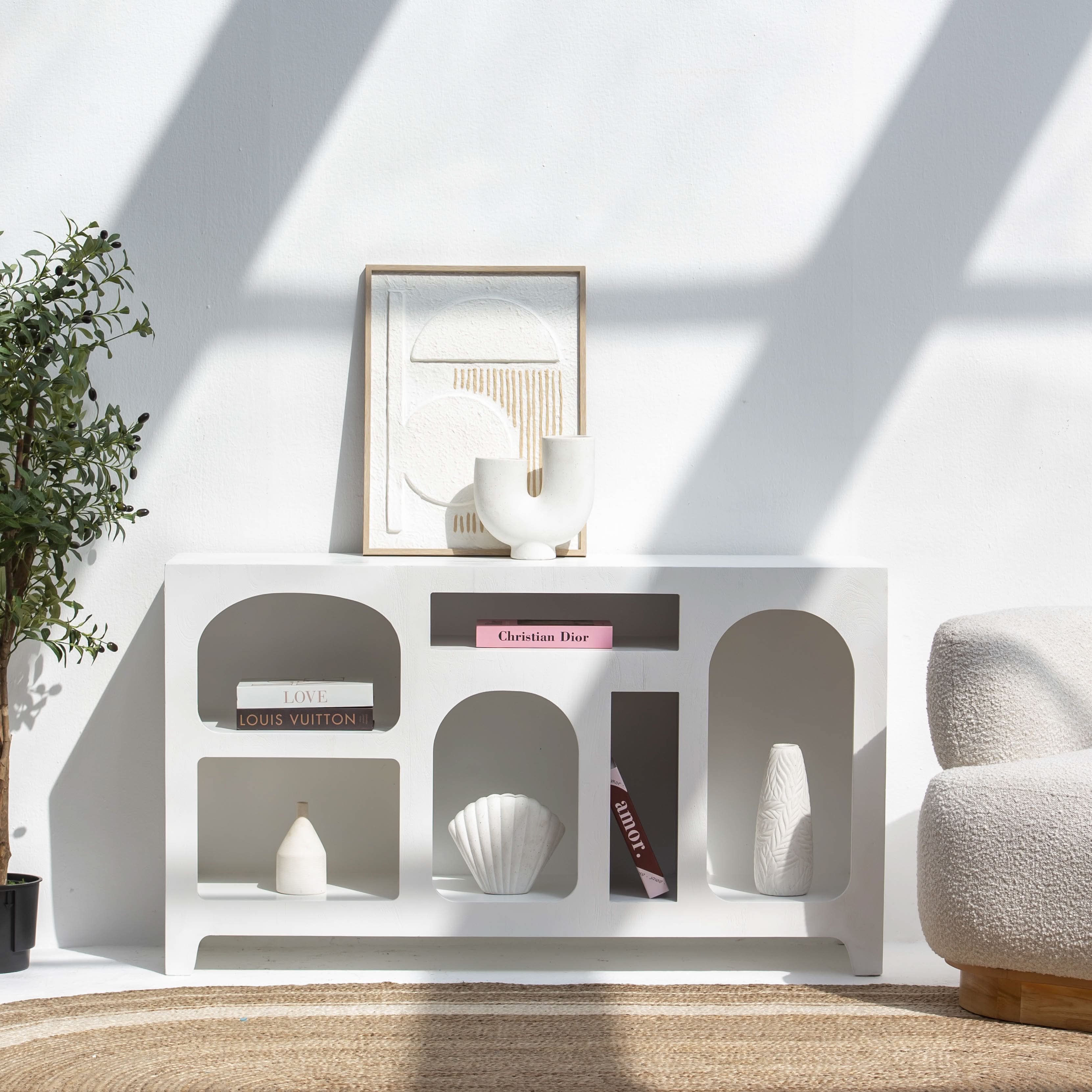 ARCH WHITE OPEN SIDEBOARD - Art and craft furniture