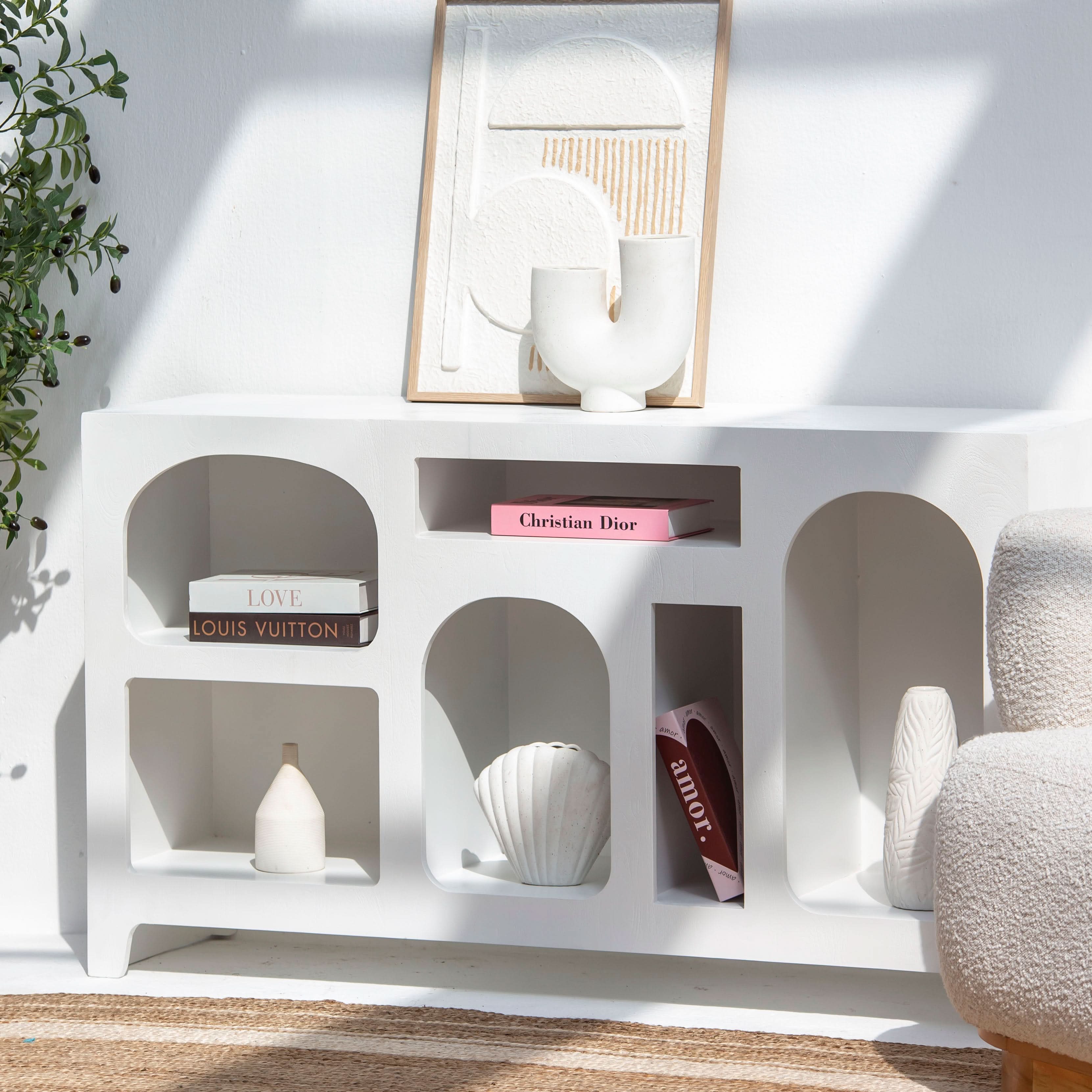 ARCH WHITE OPEN SIDEBOARD - Art and craft furniture
