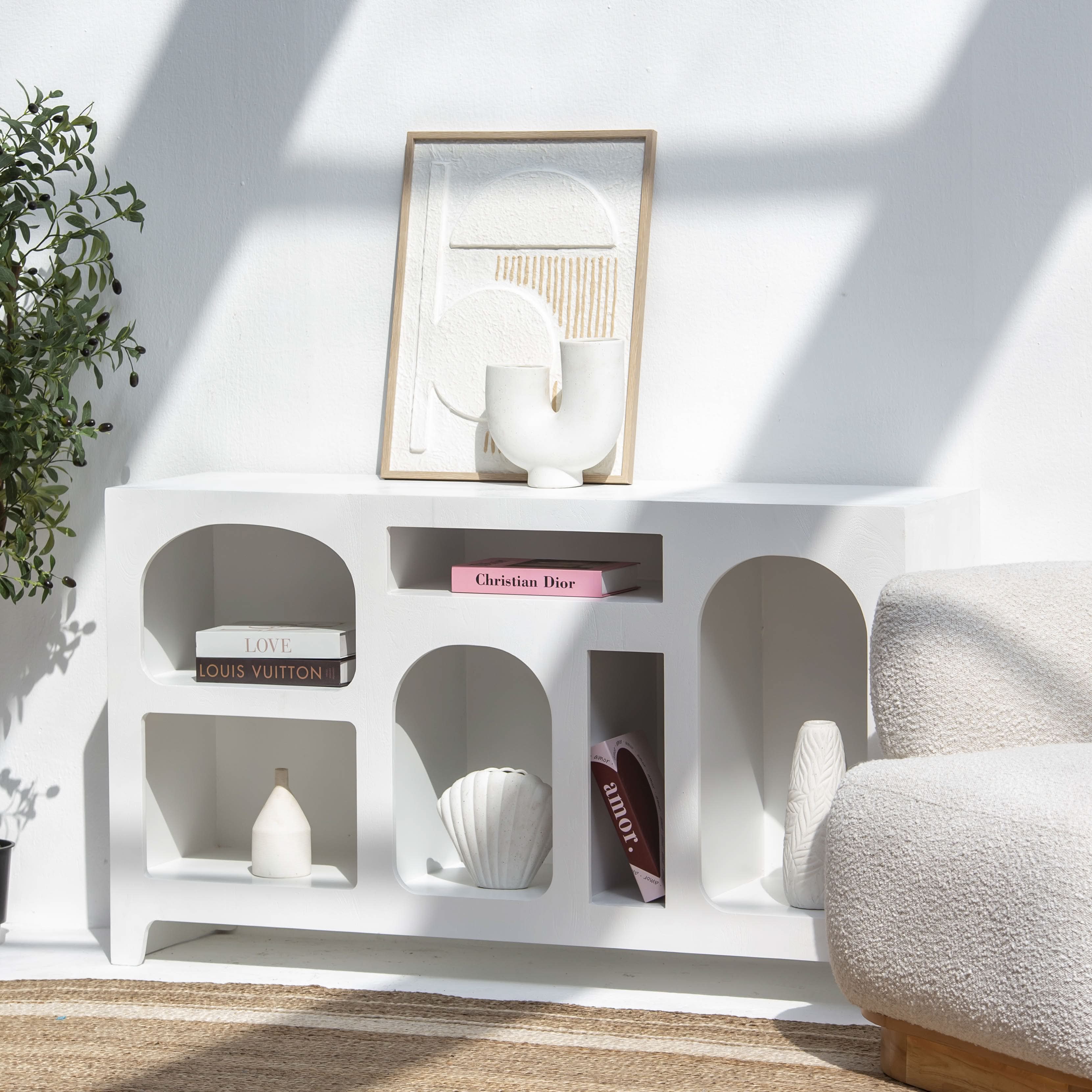 ARCH WHITE OPEN SIDEBOARD - Art and craft furniture