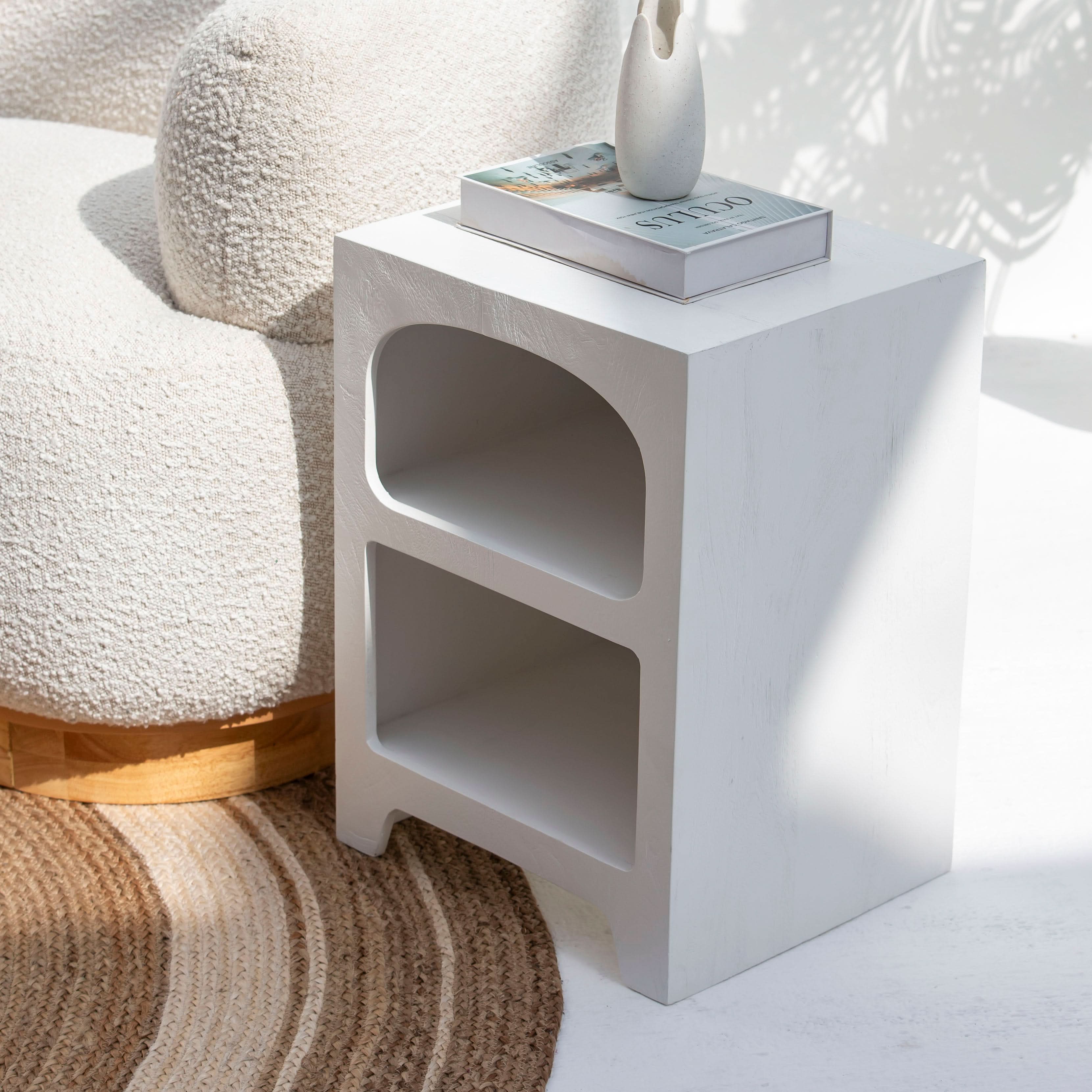 ARCH WHITE NIGHTSTAND TABLE - Art and craft furniture