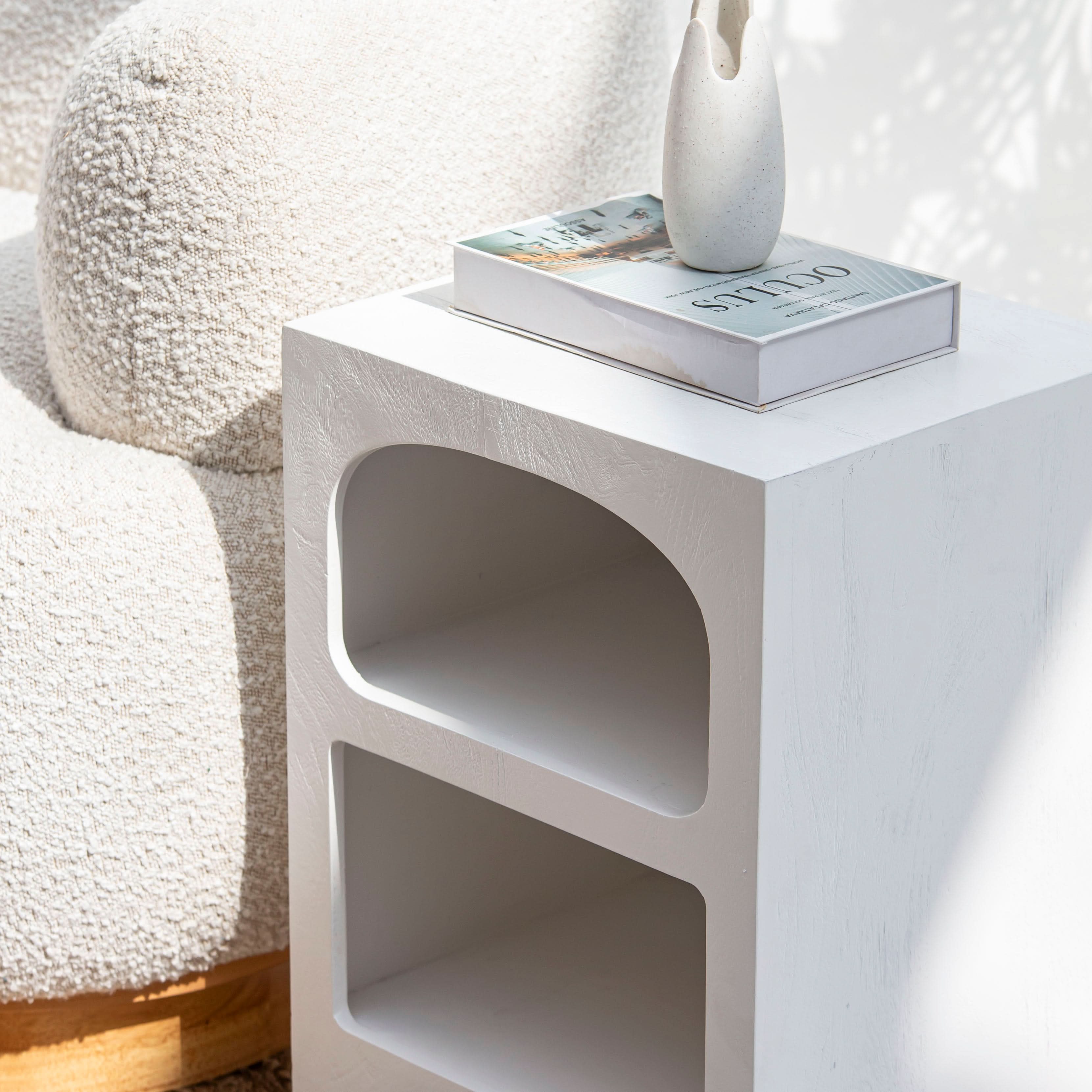 ARCH WHITE NIGHTSTAND TABLE - Art and craft furniture