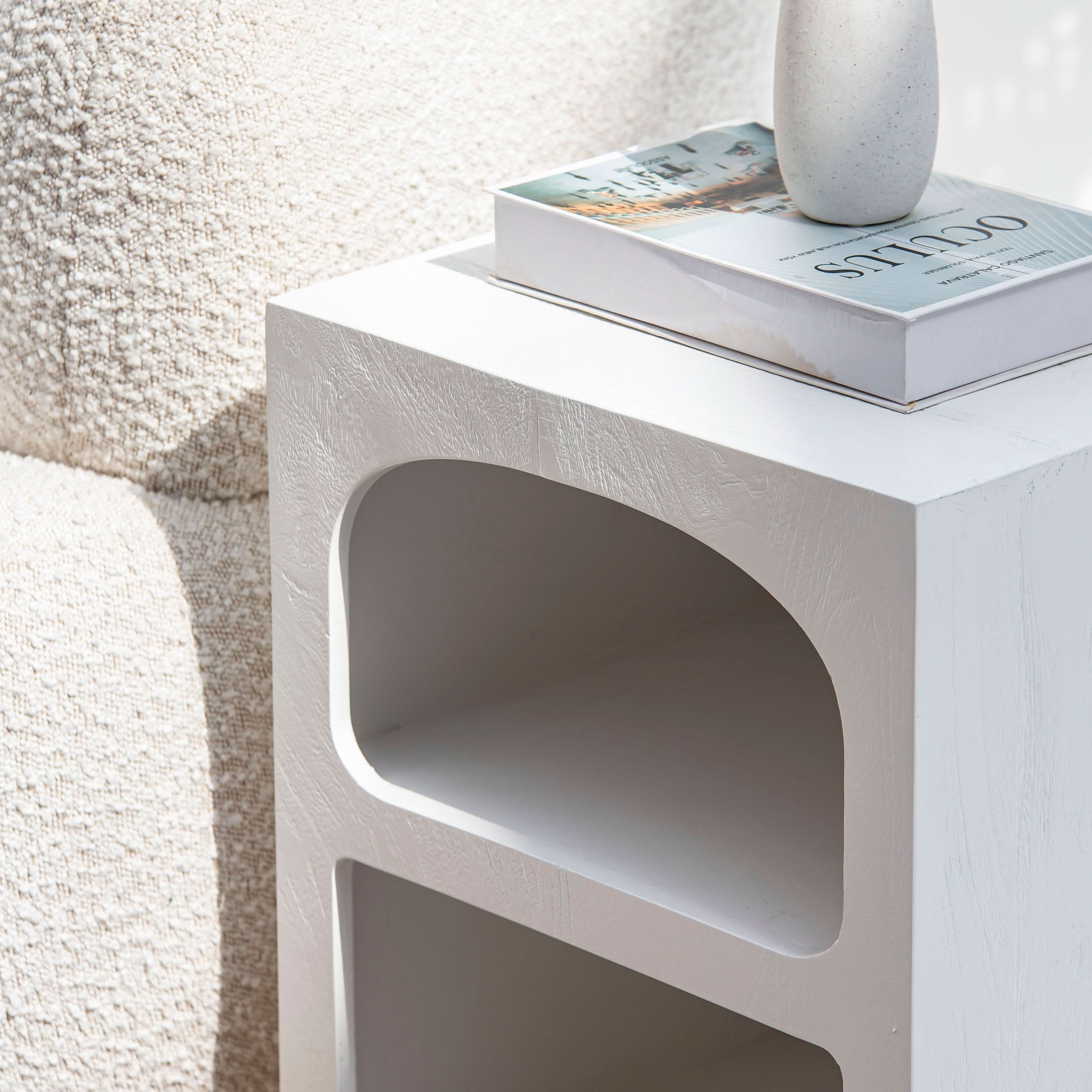 ARCH WHITE NIGHTSTAND TABLE - Art and craft furniture