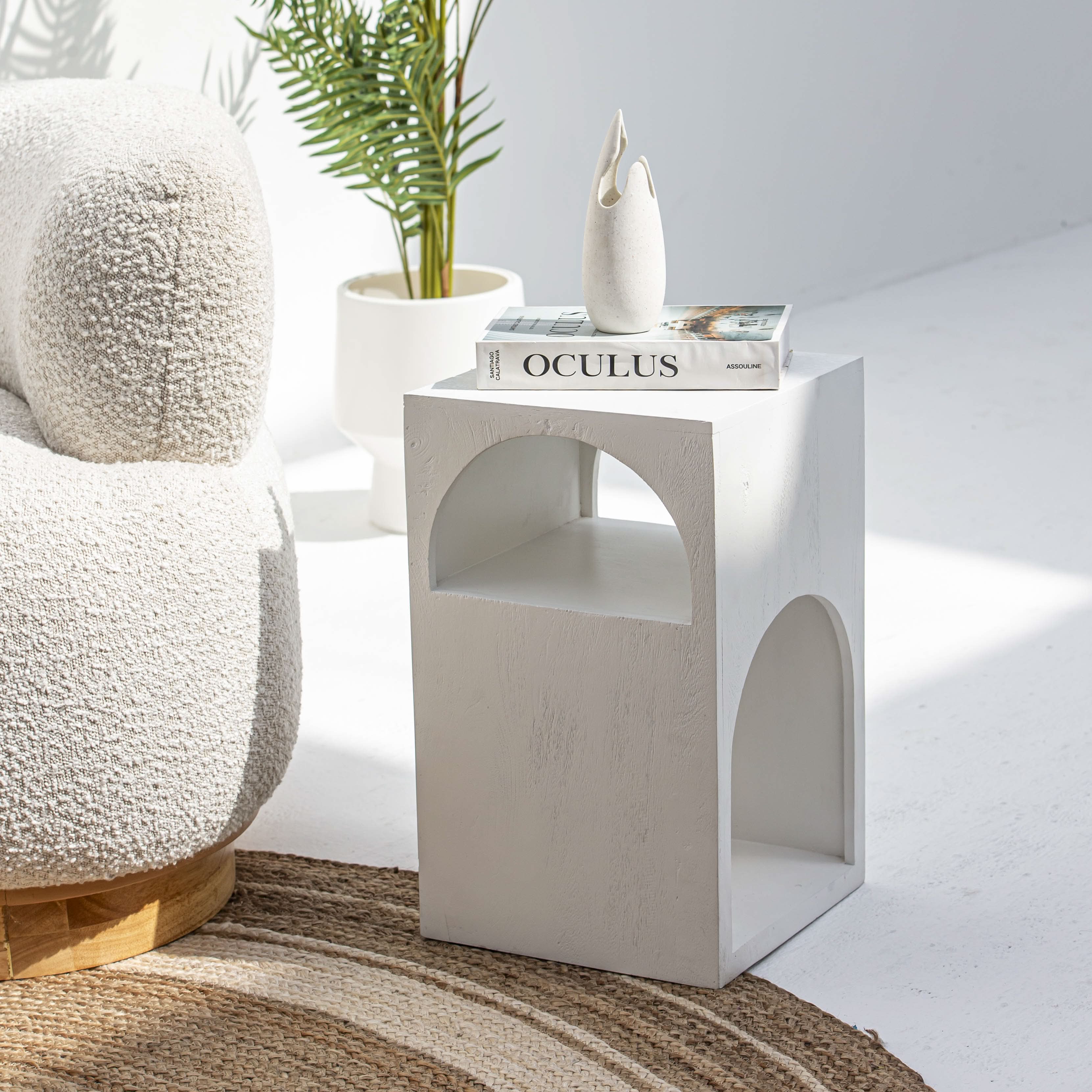 ARCH WHITE SIDE TABLE - Art and craft furniture