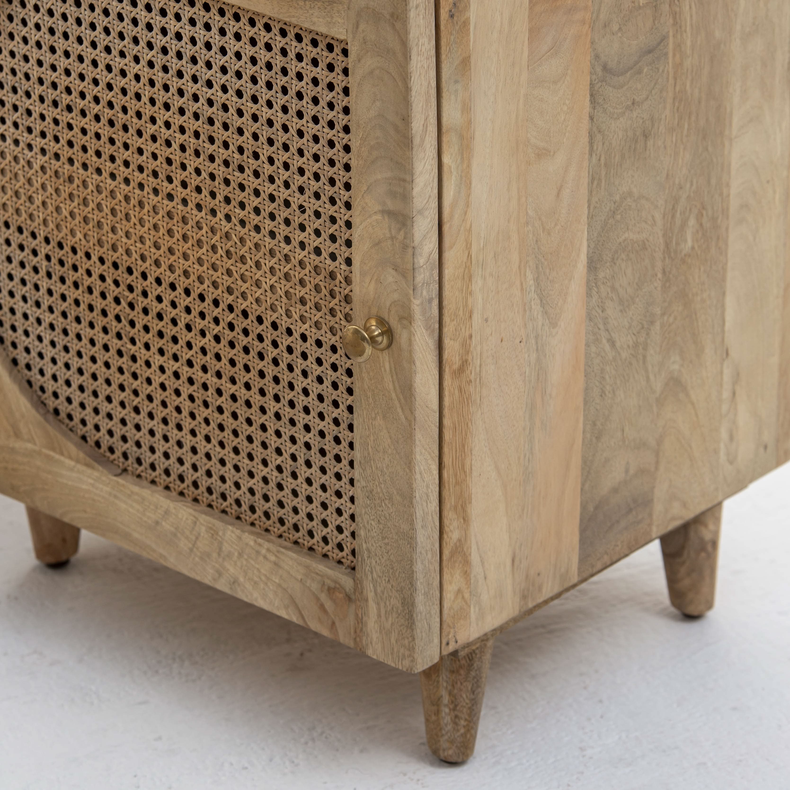 CANOVIA CANE ONE DOOR NIGHTSTAND TABLE - Art and craft furniture