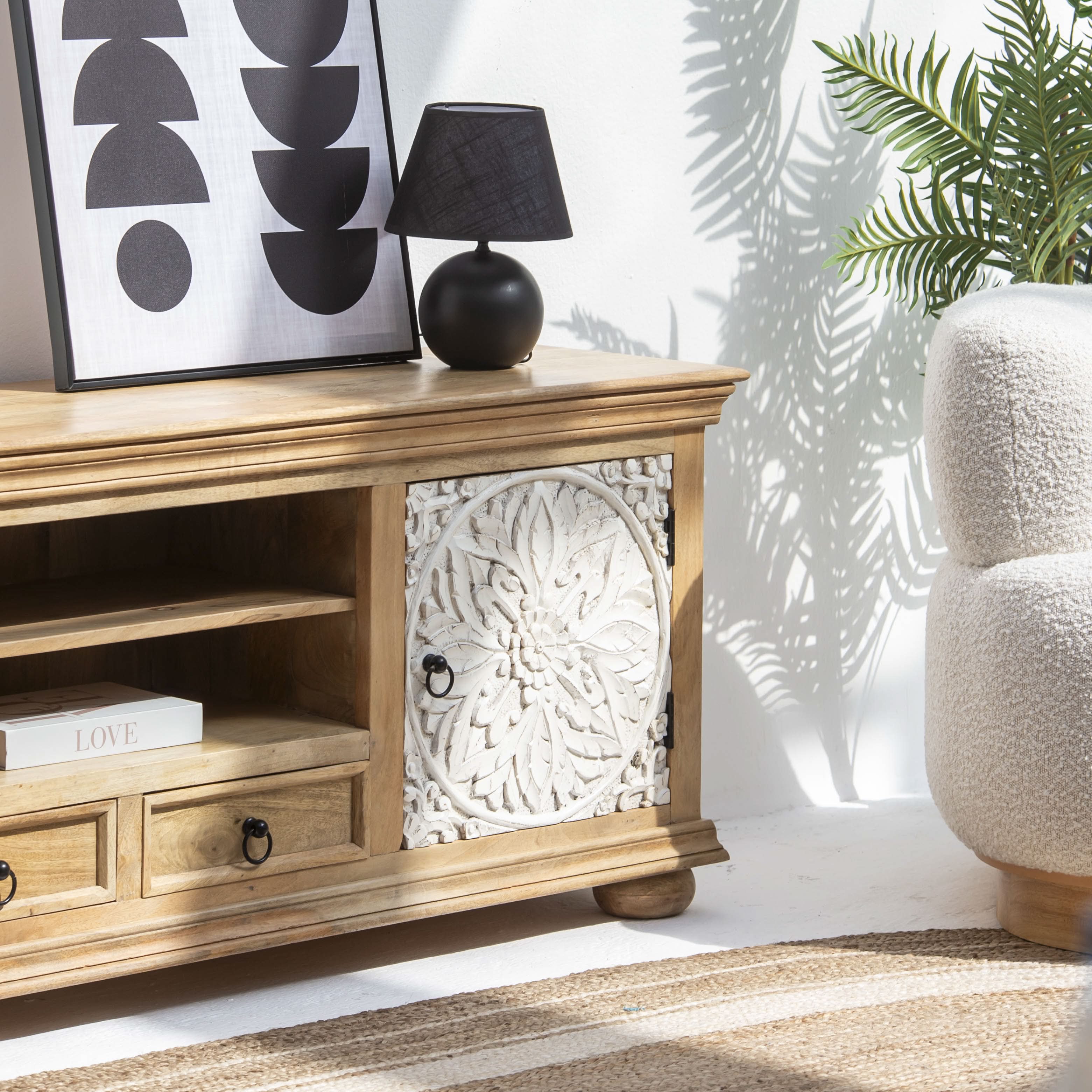 VANELLE WOODEN TV UNIT - Art and craft furniture