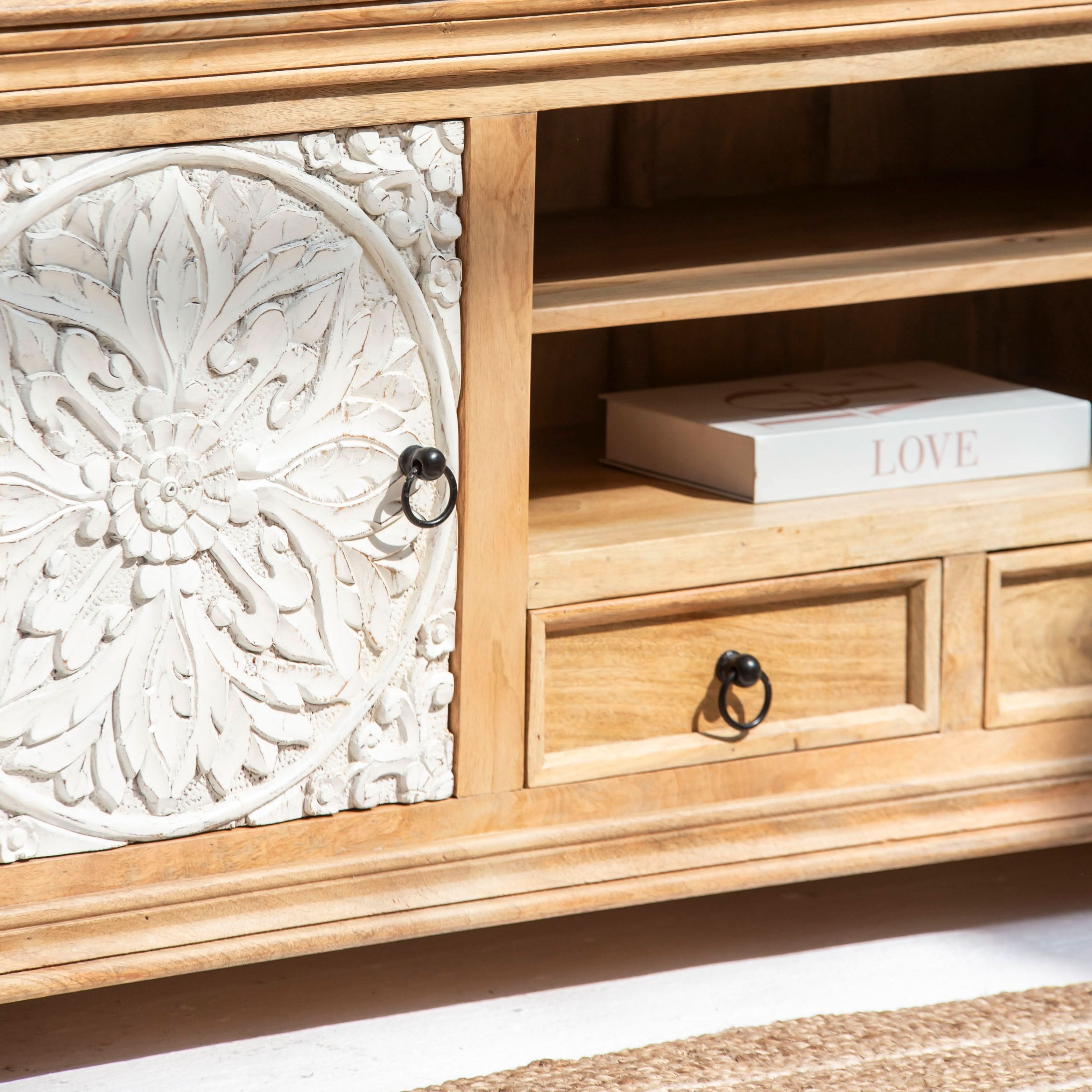VANELLE WOODEN TV UNIT - Art and craft furniture