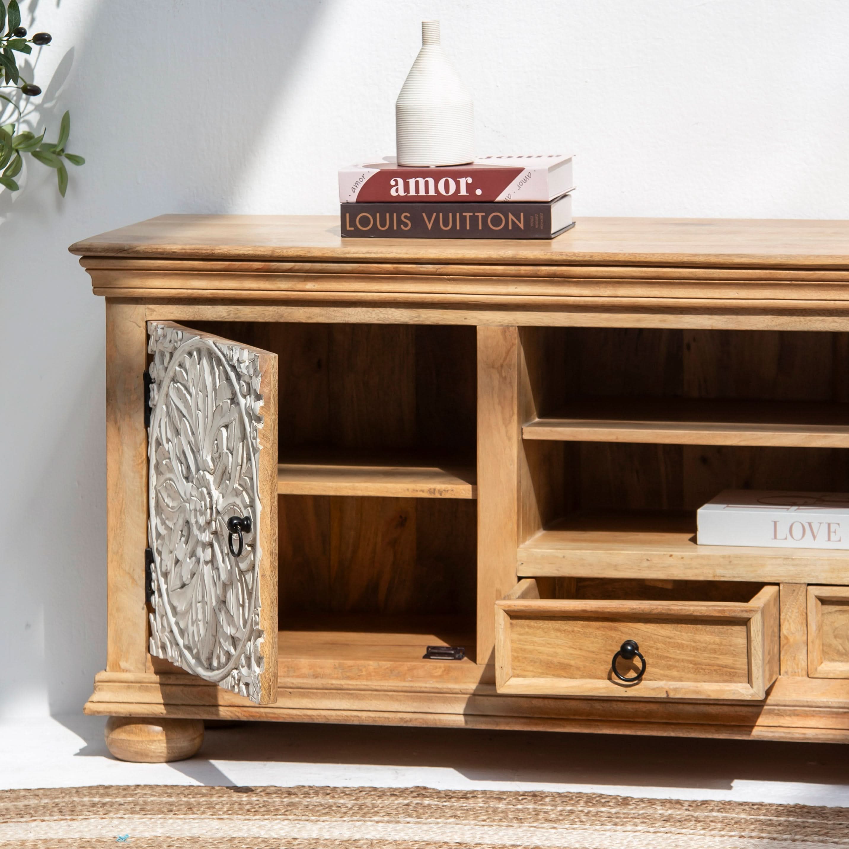 VANELLE WOODEN TV UNIT - Art and craft furniture