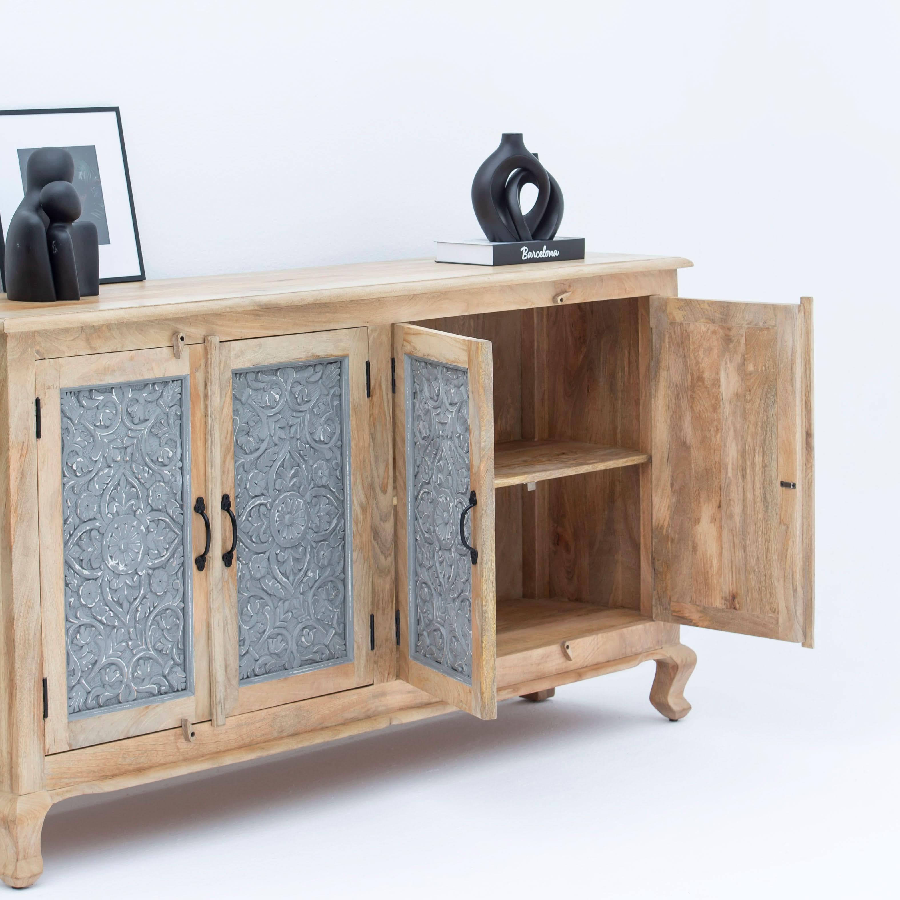 MAESTRO WOODEN CARVING SIDEBOARD - Art and craft furniture