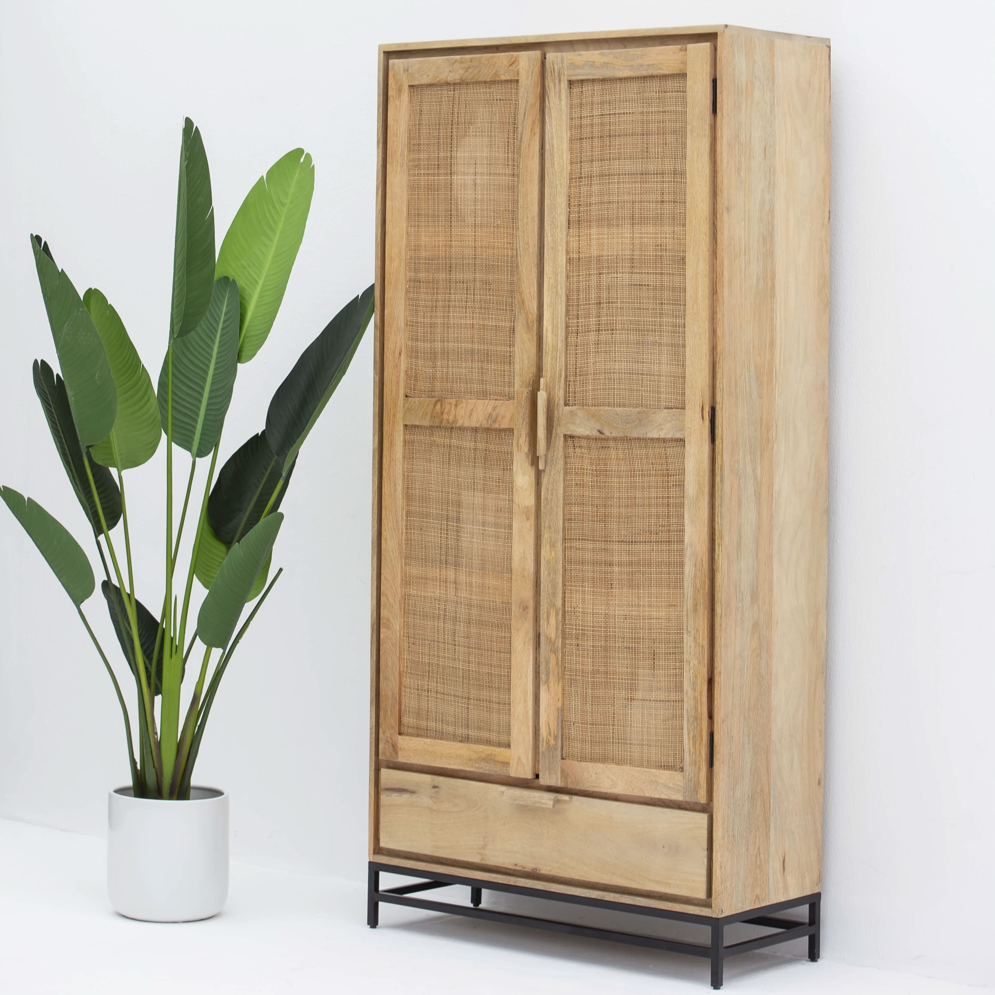 CANOVIA CANE TWO DOOR ONE DRAWER CABINET - Art and craft furniture