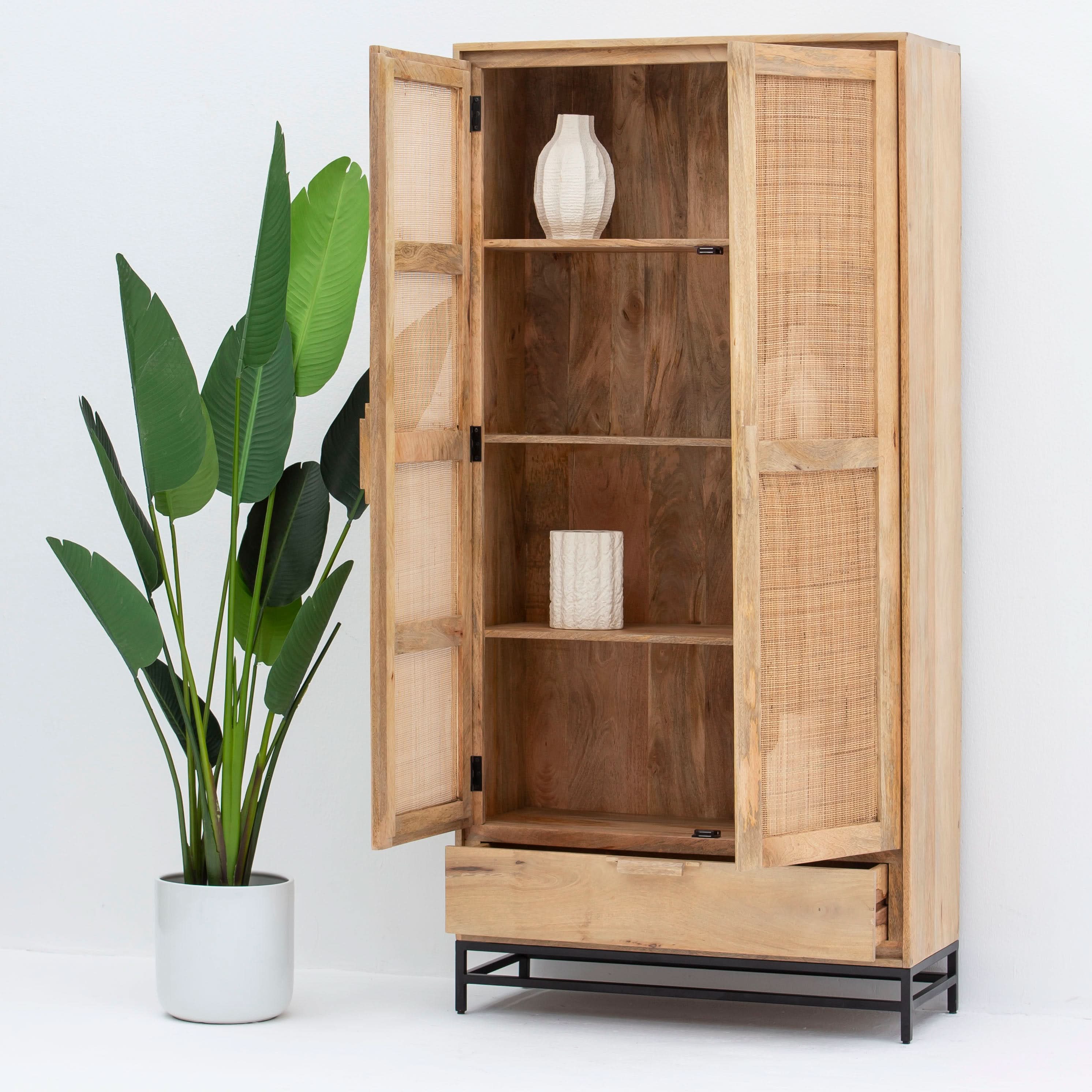 CANOVIA CANE TWO DOOR ONE DRAWER CABINET - Art and craft furniture