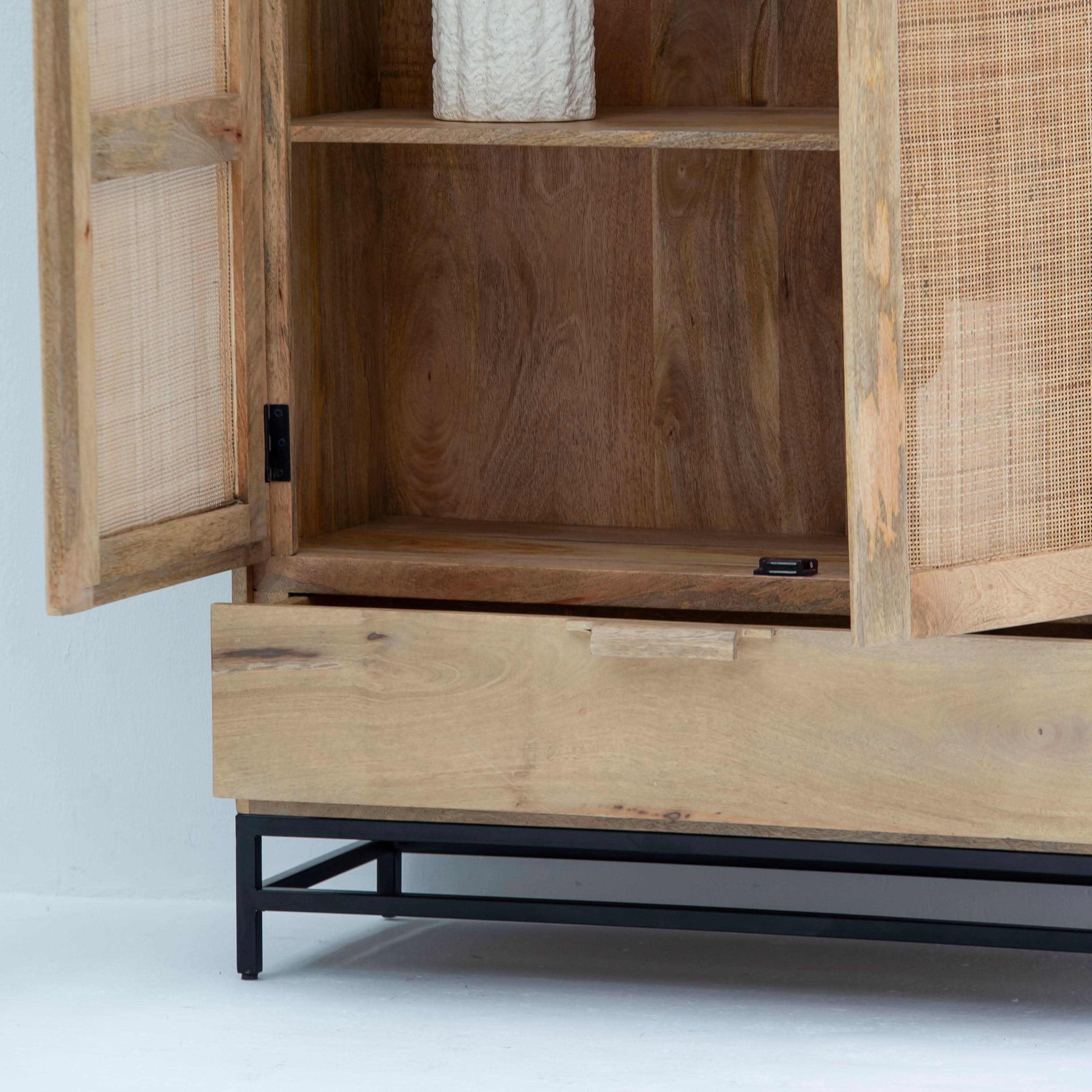 CANOVIA CANE TWO DOOR ONE DRAWER CABINET - Art and craft furniture