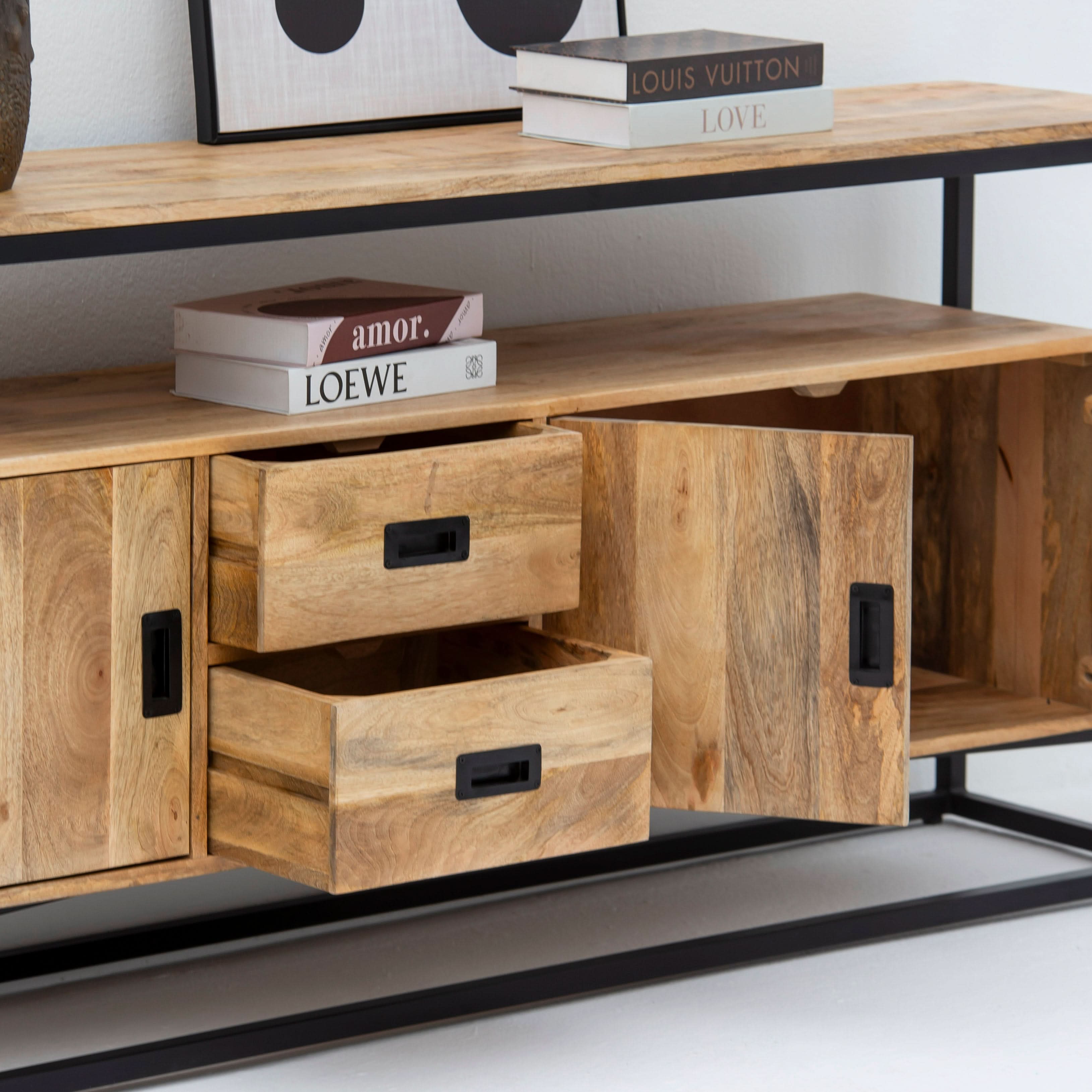 BERLIN LOFT WOODEN THREE DOOR TWO DRAWER SIDEBOARD - Art and craft furniture