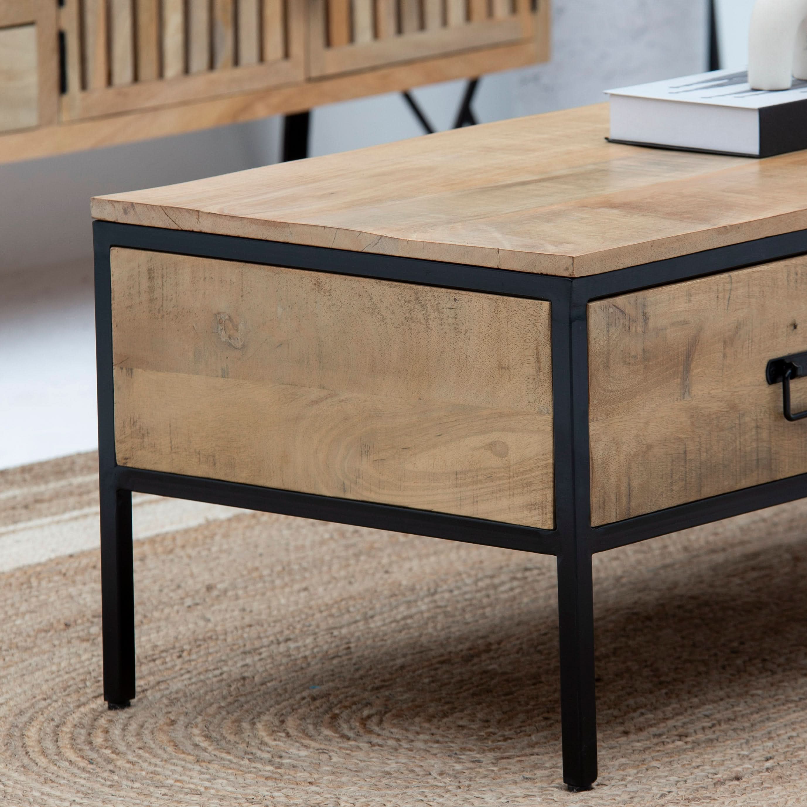 IRONIX WOODEN IRON COFFEE TABLE - Art and craft furniture