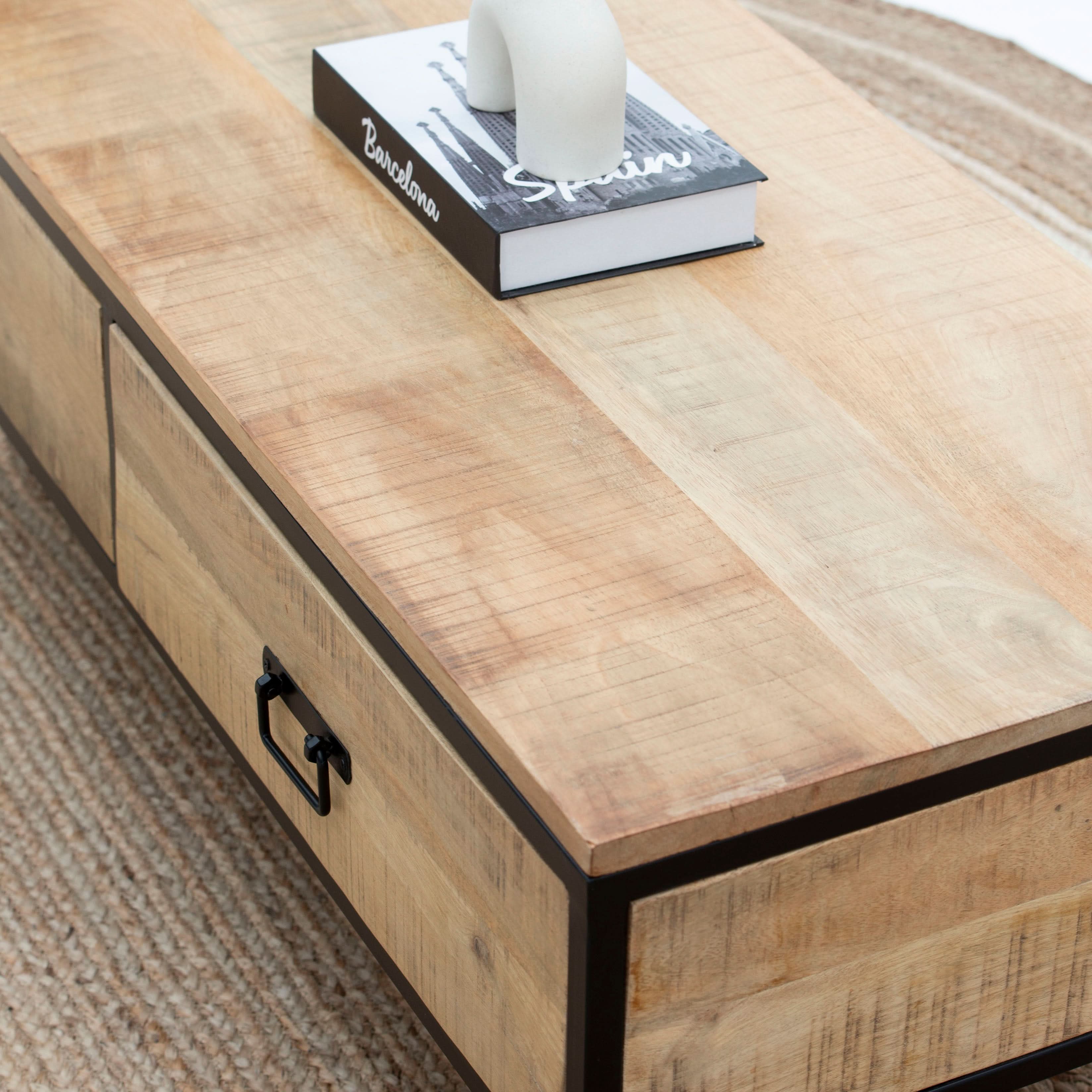 IRONIX WOODEN IRON COFFEE TABLE - Art and craft furniture