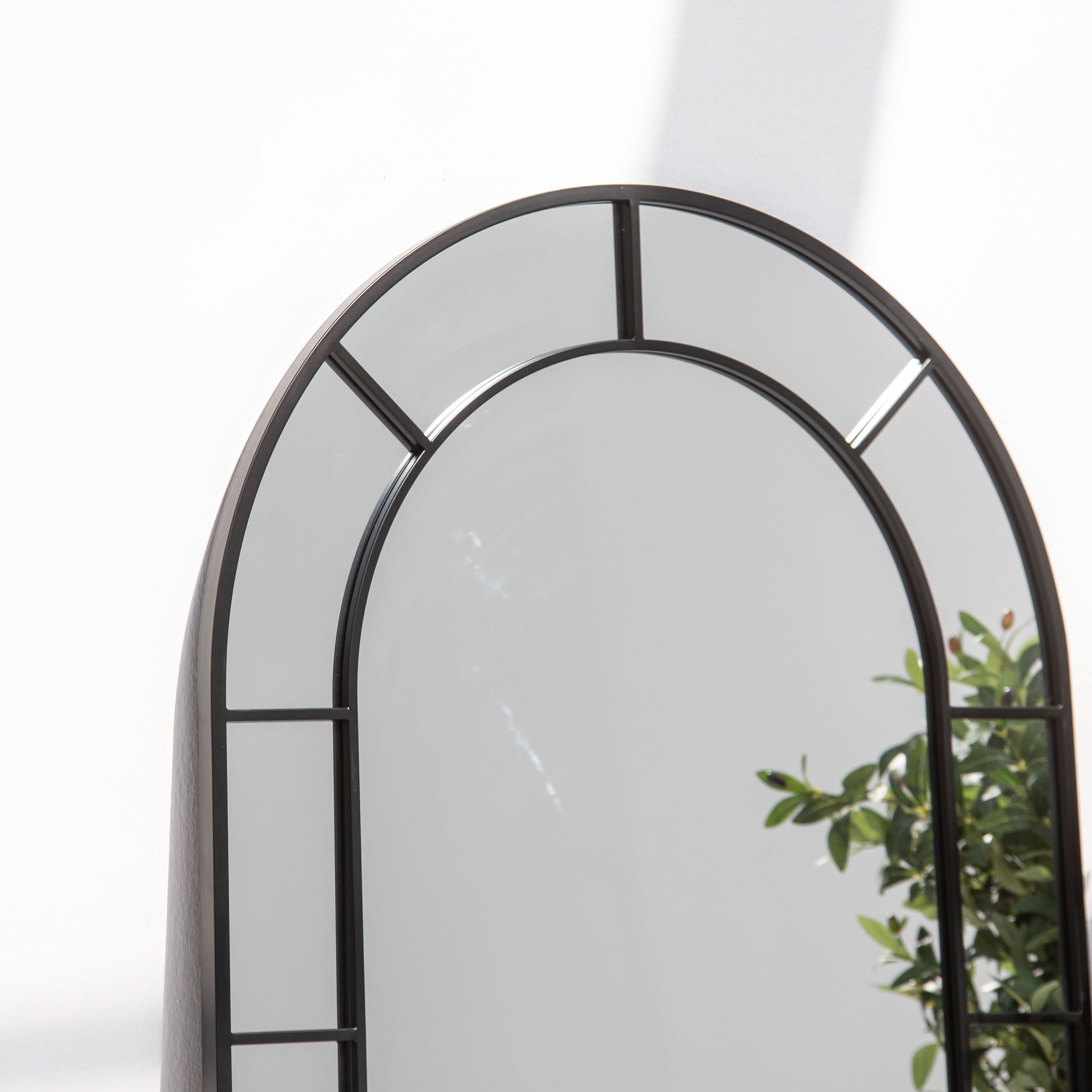 OSTRAVA BLACK METAL ROUND TOP MIRROR FRAME - Art and craft furniture