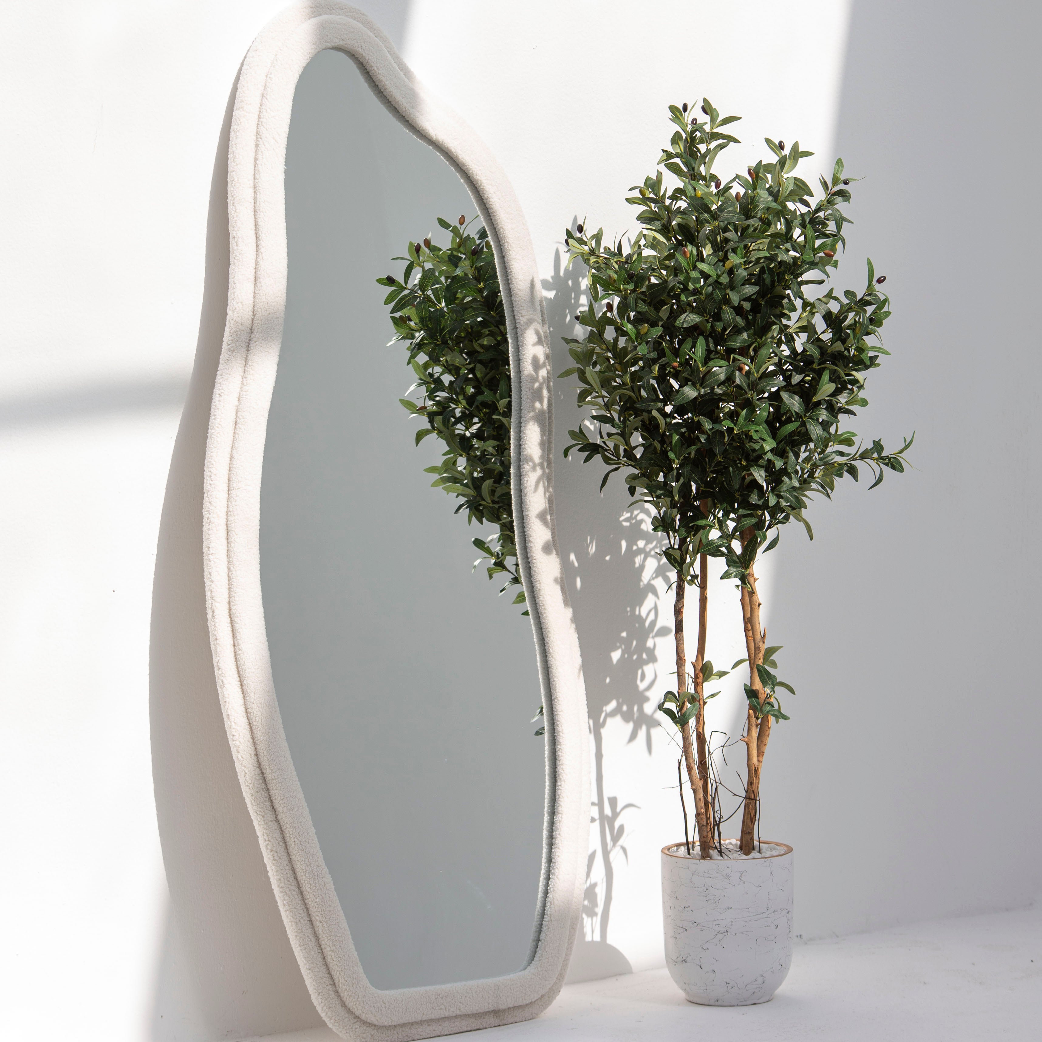 DARWIN CURVE WOODEN FABRIC MIRROR FRAME - Art and craft furniture