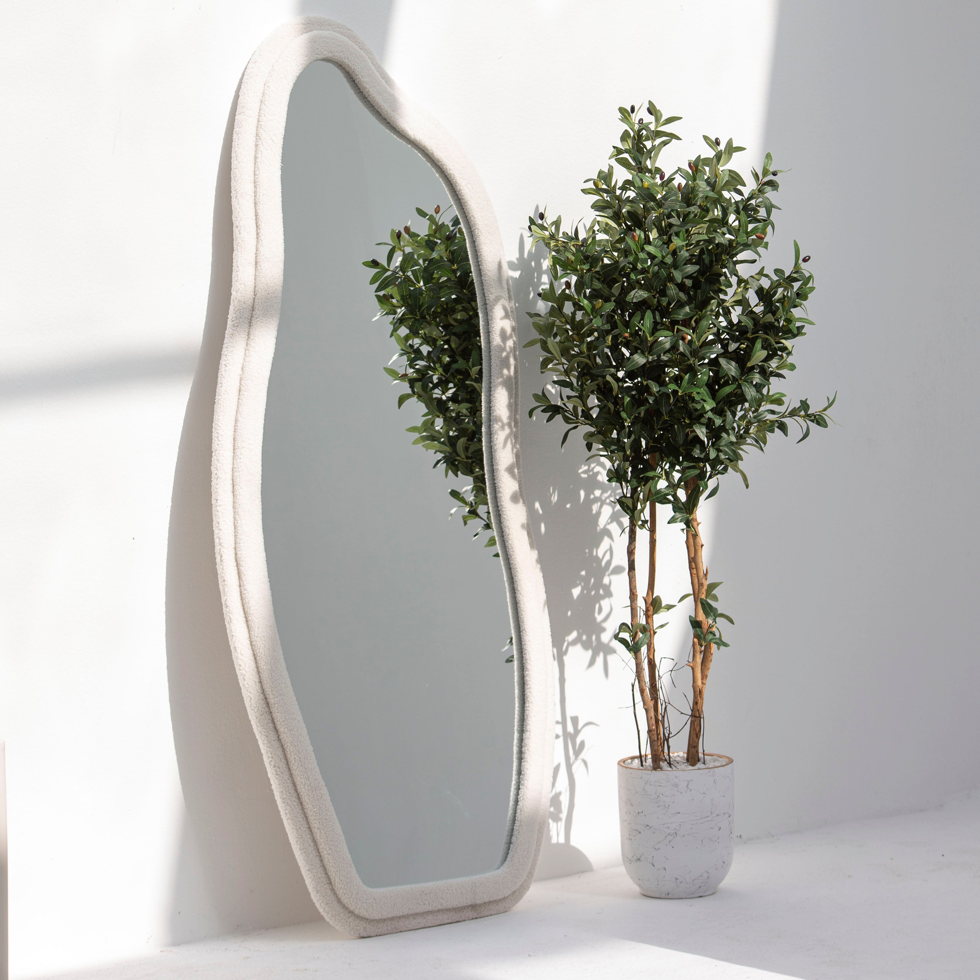 DARWIN CURVE WOODEN FABRIC MIRROR FRAME - Art and craft furniture
